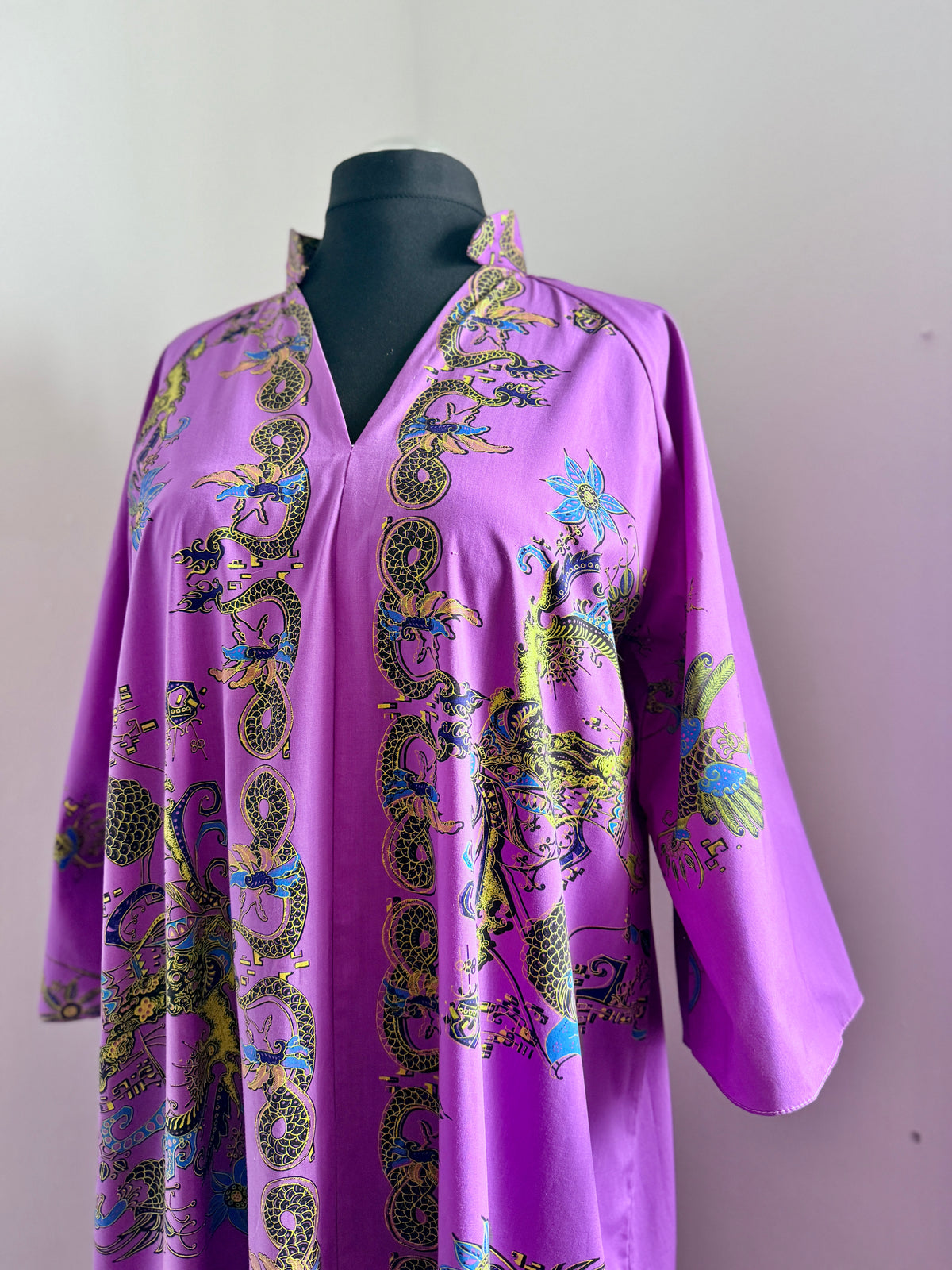 70’s Batik Purple Printed Kaftan