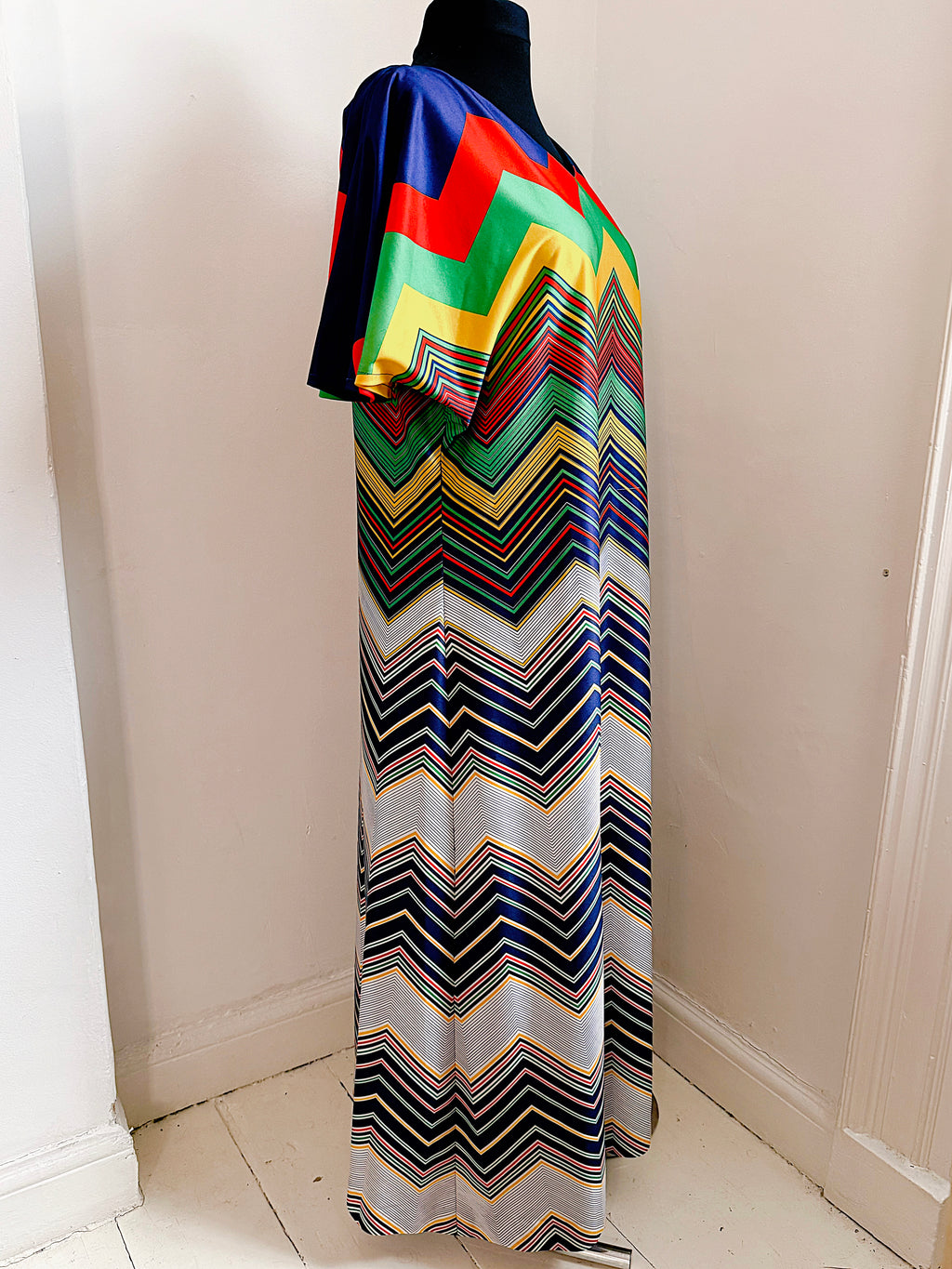 Vintage Colourful Chevron Dress