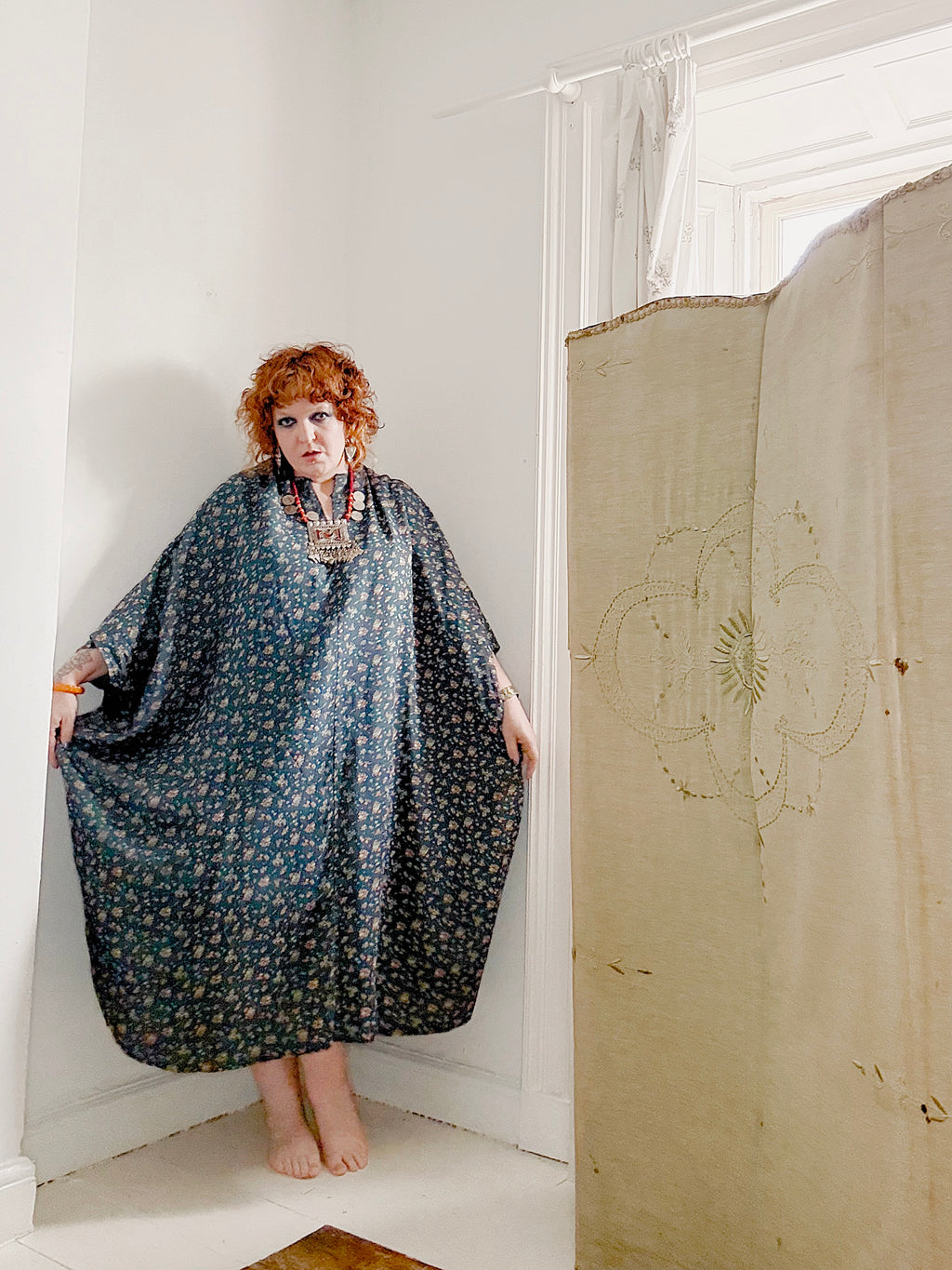 Vintage Handmade Ditsy Floral Kaftan