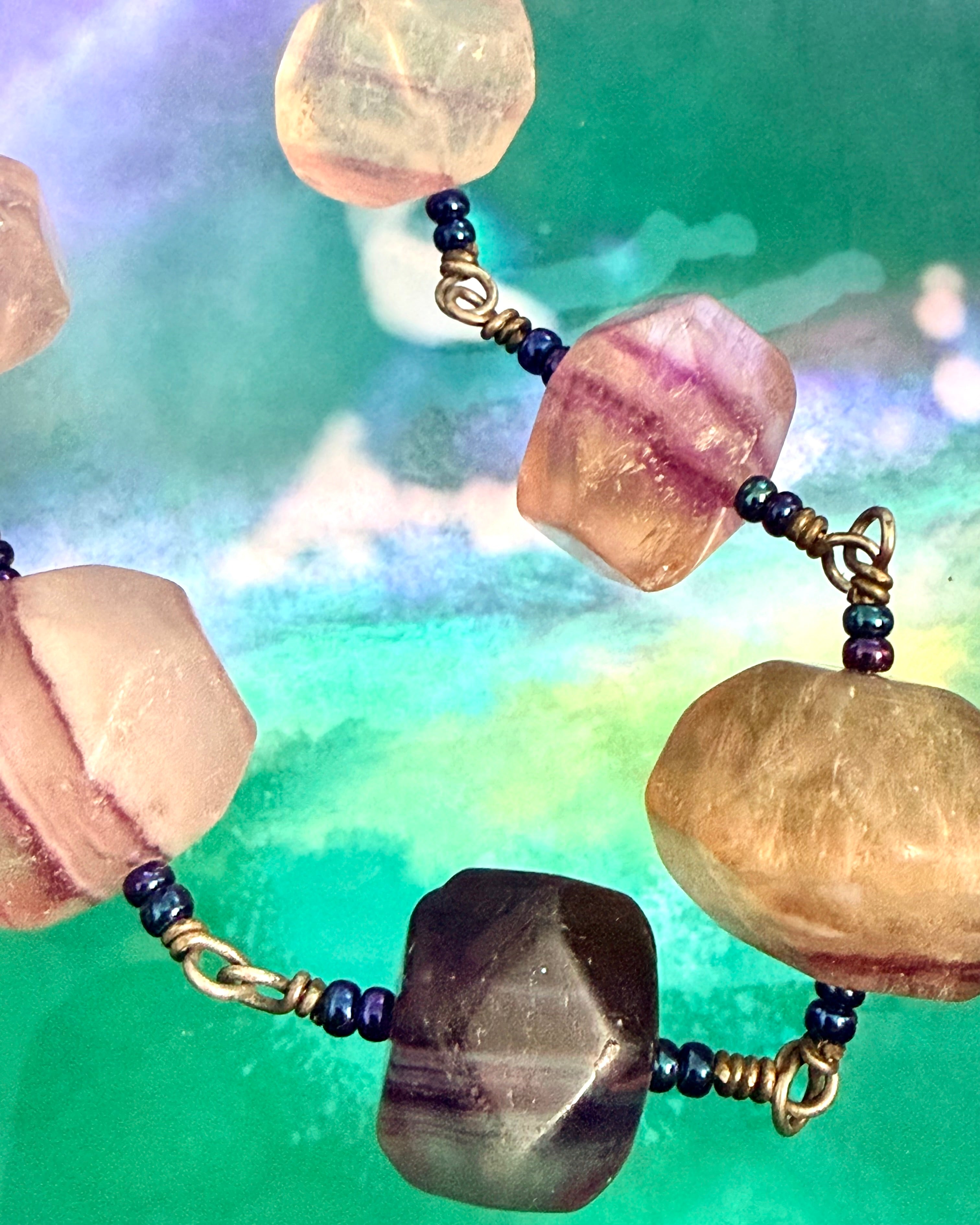 Chunky vintage gemstone necklace.