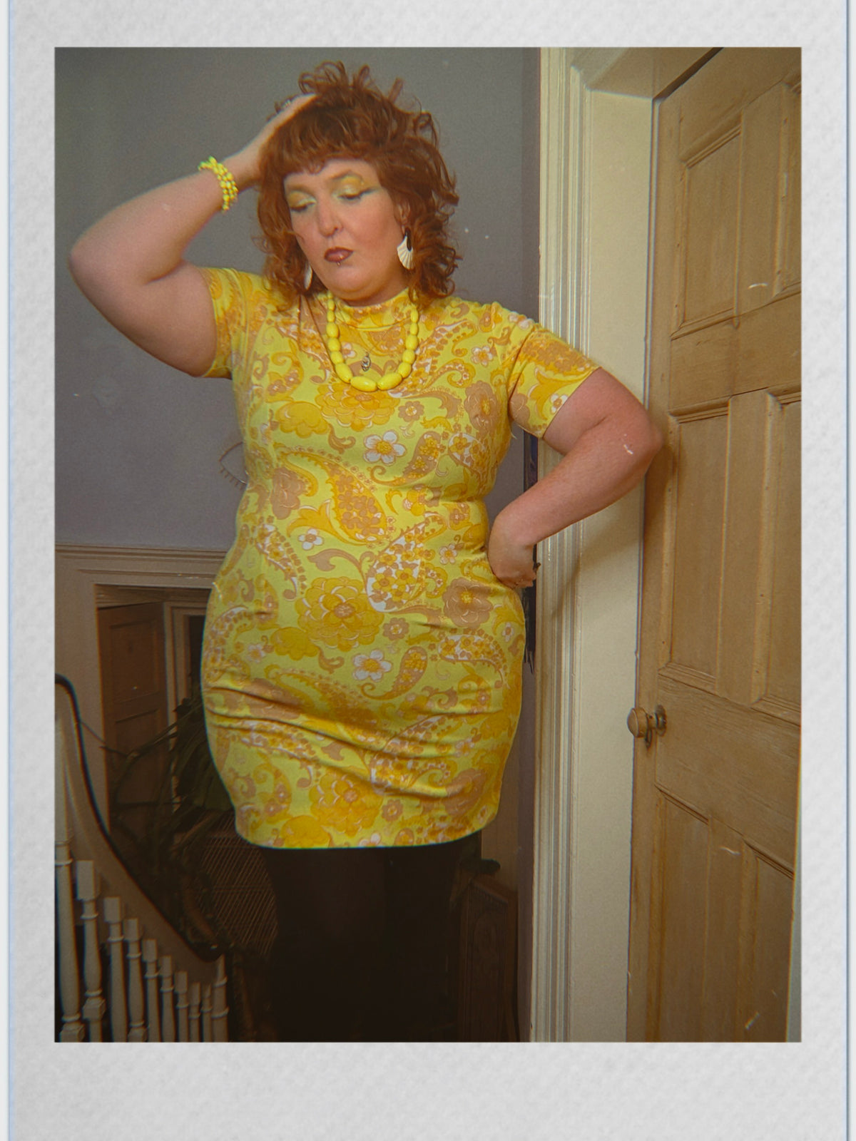 Vintage Mellow Yellow Paisley Shift Dress