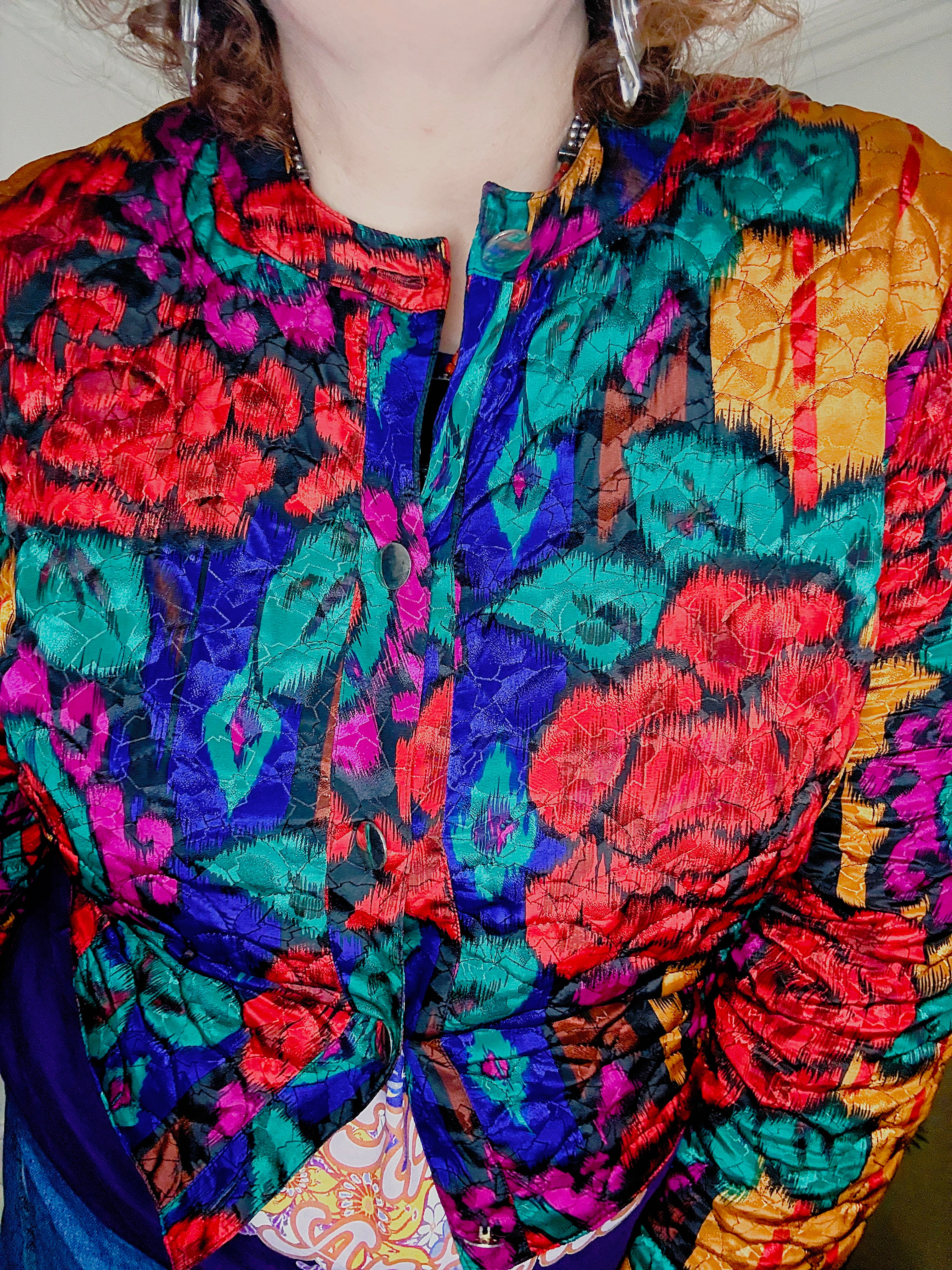 Epic 80’s Cropped Colourful Floral Jacket
