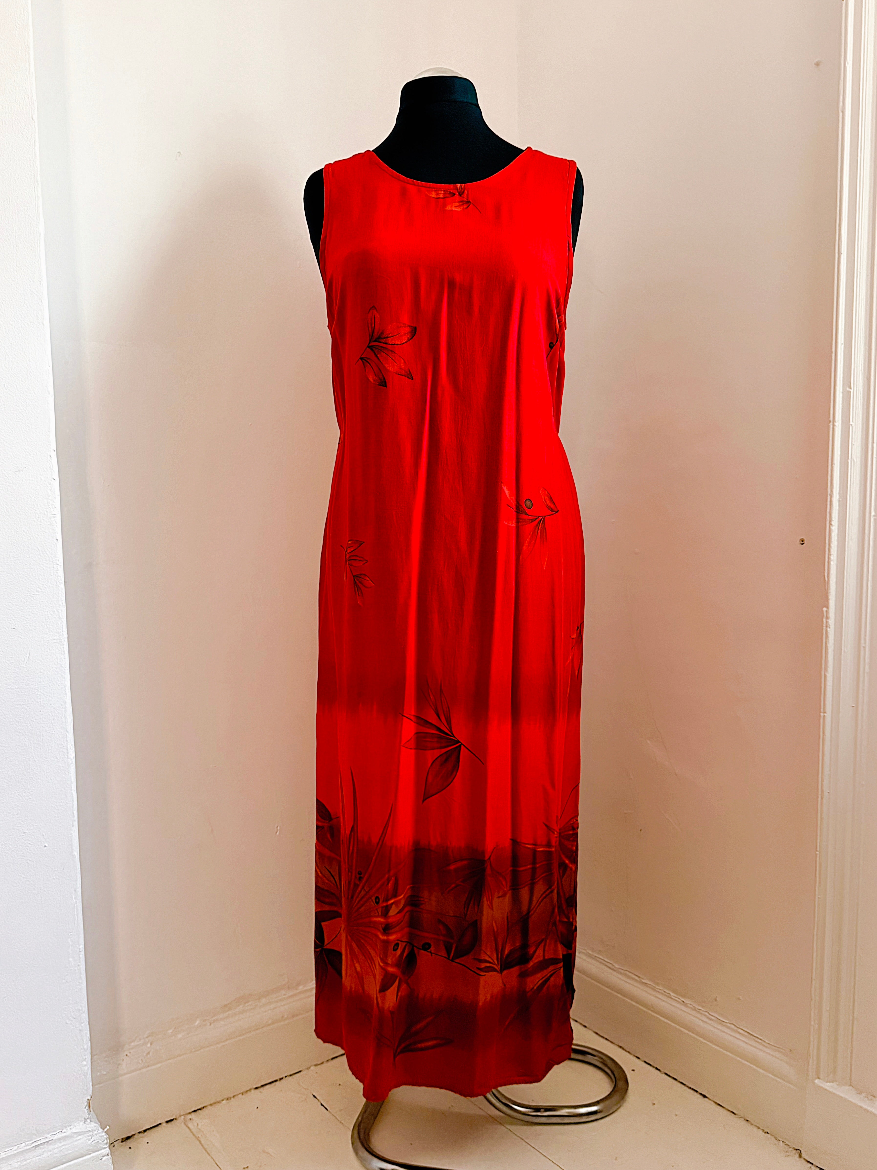 90s Vintage Red Hot Summer Dress