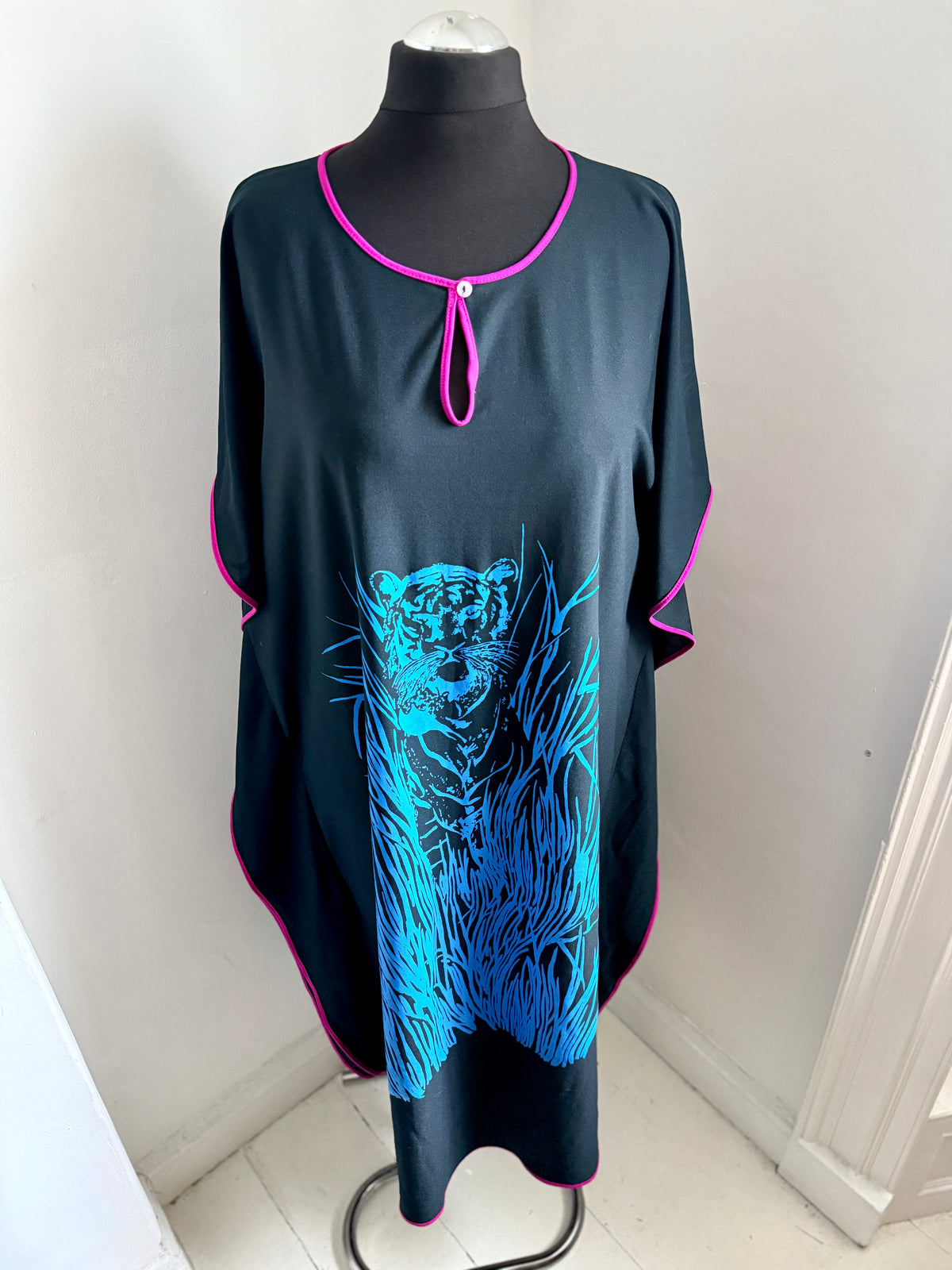Vintage Semi Sheer Kaftan with Tiger Print