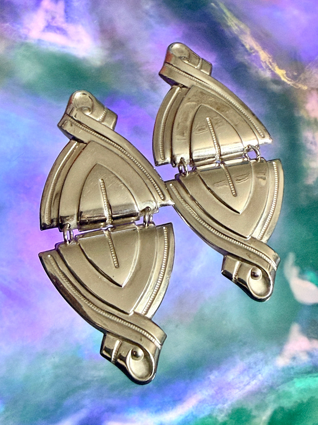 1980s large statement deco earrings