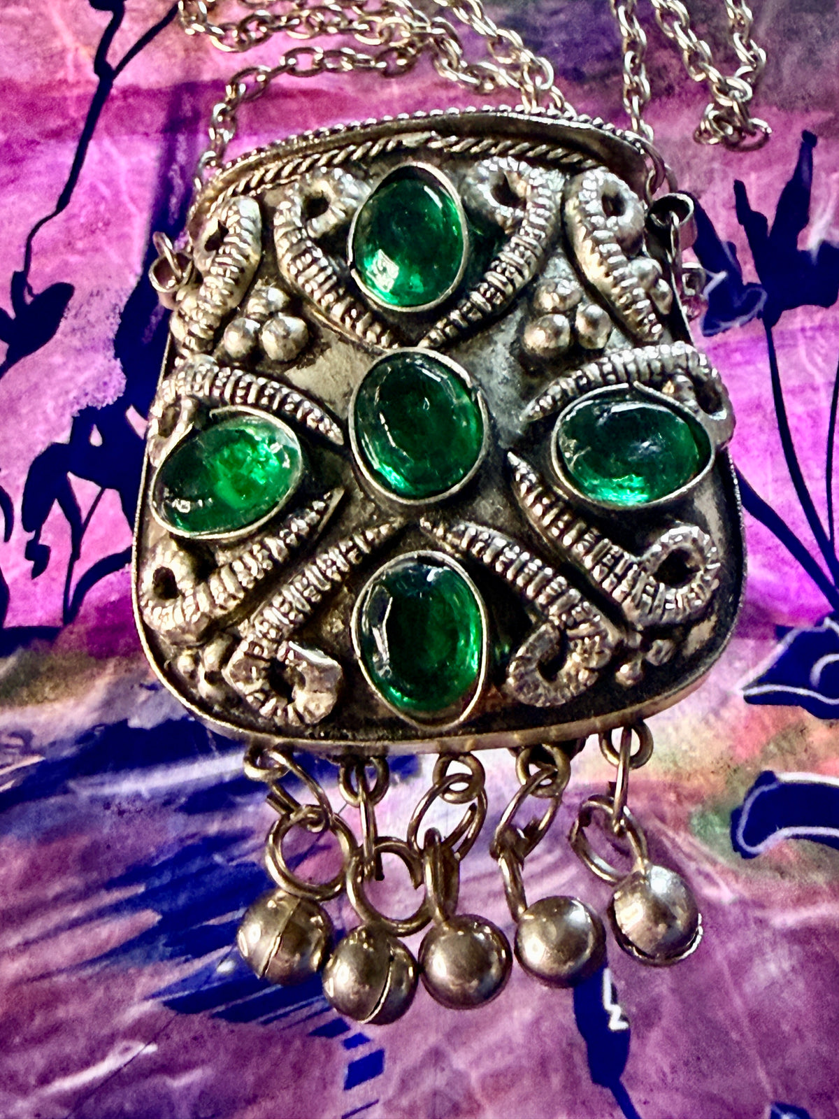 Sajai style Metal Coin Purse Necklace