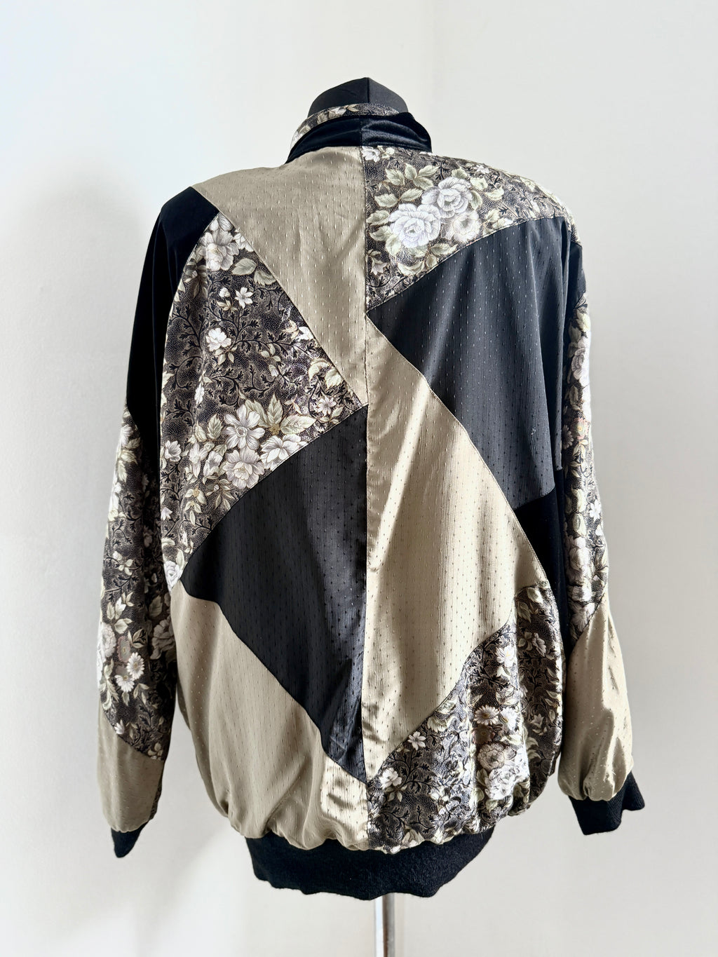 80s Batwing Jacket/Pullover Patchwork Satin & Velvet