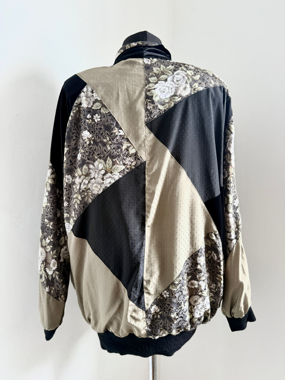 80s Batwing Jacket/Pullover Patchwork Satin & Velvet