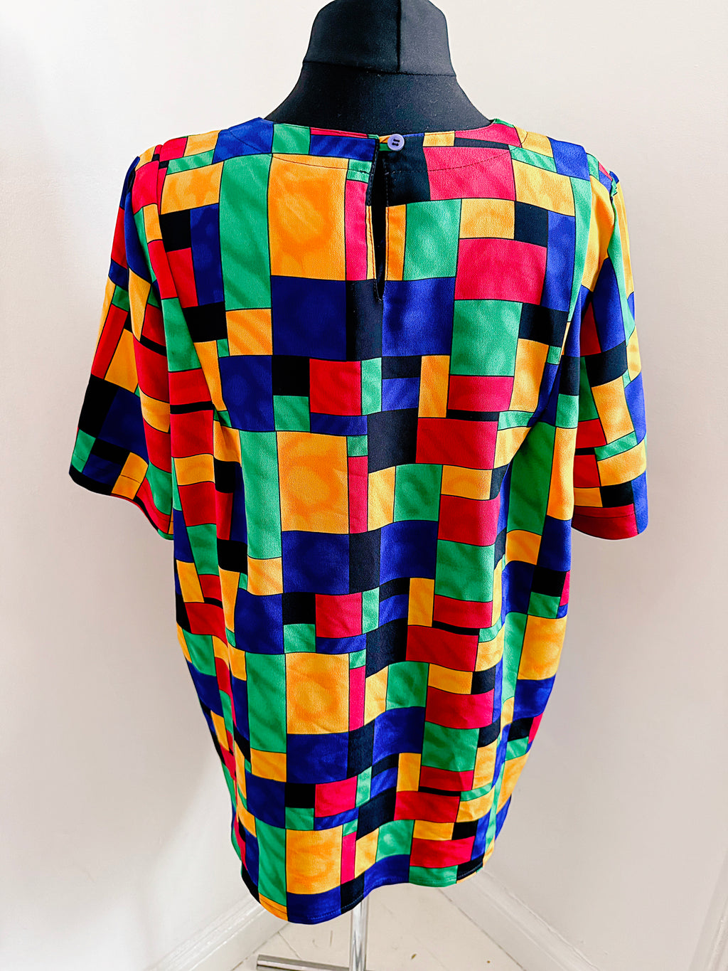 80s vintage colour block top