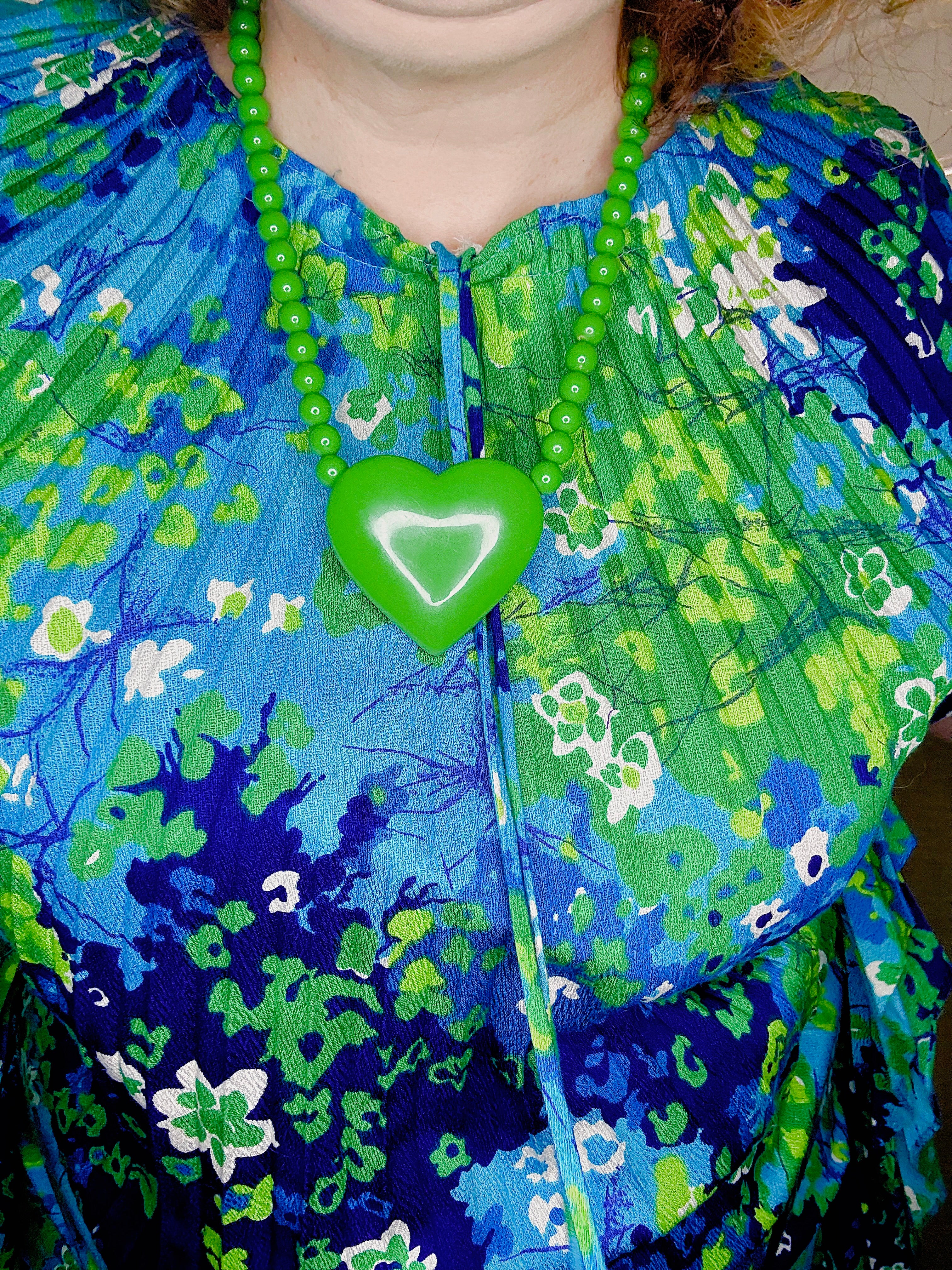 Vintage Floral PsychedelicPleated Kaftan
