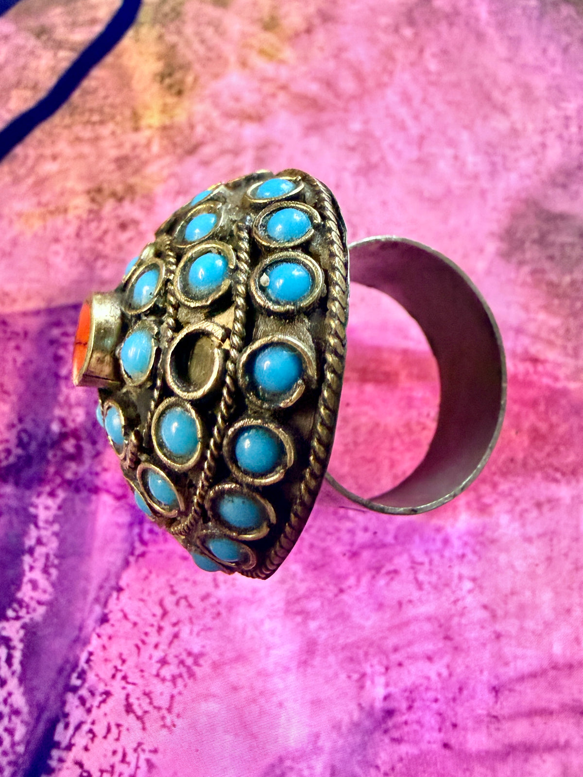 Vintage Tribal Kuchi Dome Ring- Uk Size R