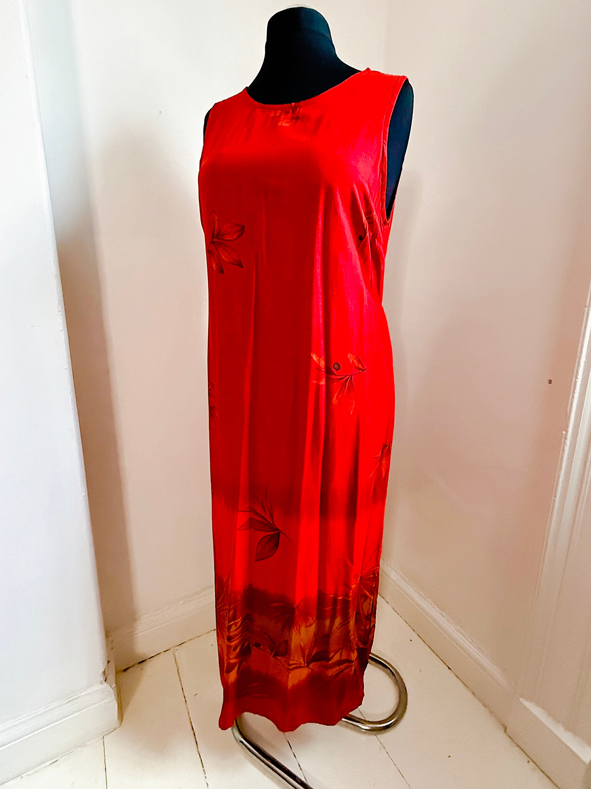 90s Vintage Red Hot Summer Dress