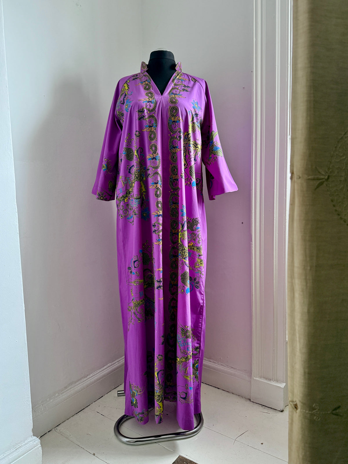 70’s Batik Purple Printed Kaftan