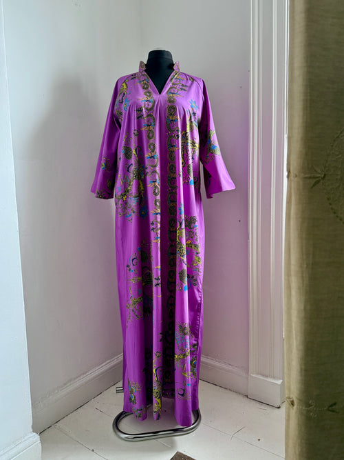 70’s Batik Purple Printed Kaftan