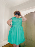 80s Turquoise Cotton Dress