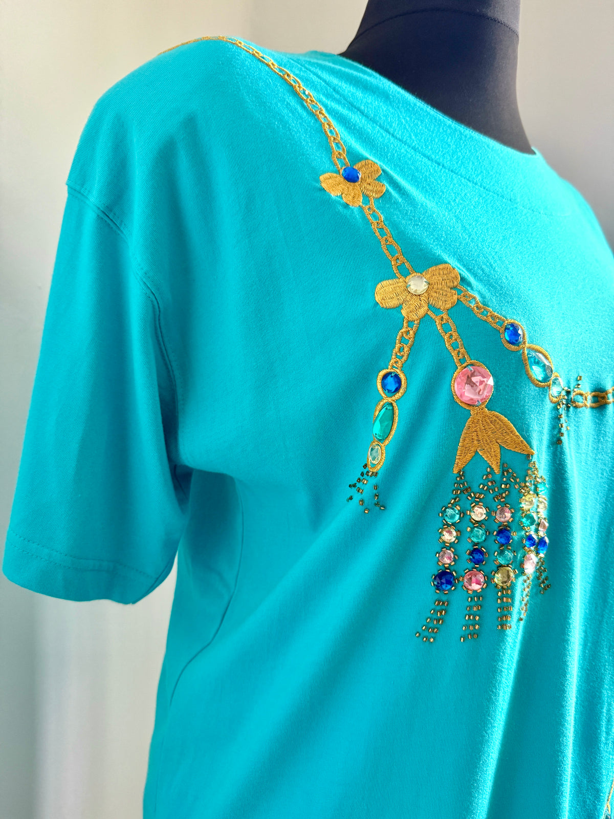80s Embellished Bling Tshirt with Tags