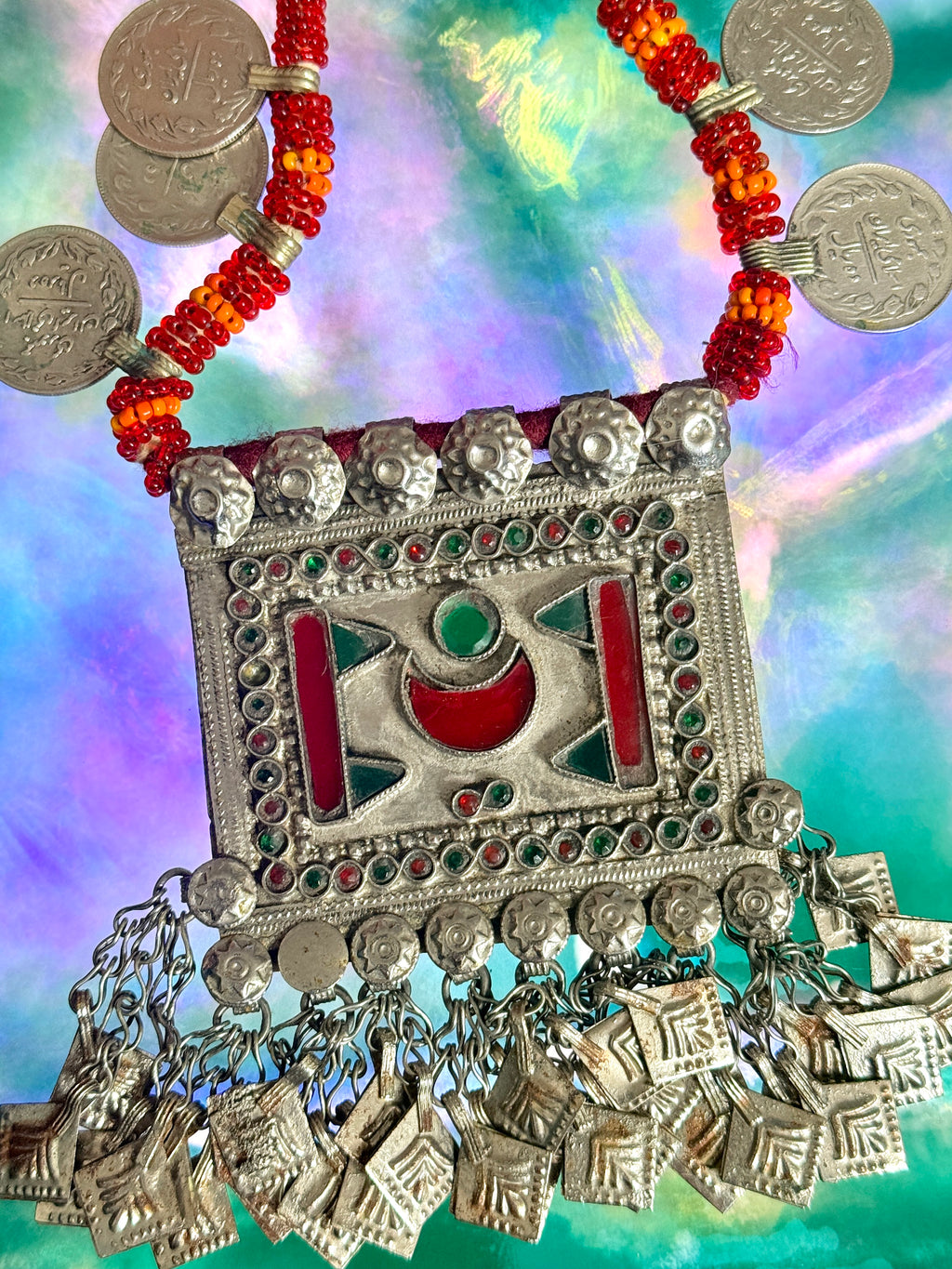 Vintage Afghan Kuchi Tribal Amulet necklace