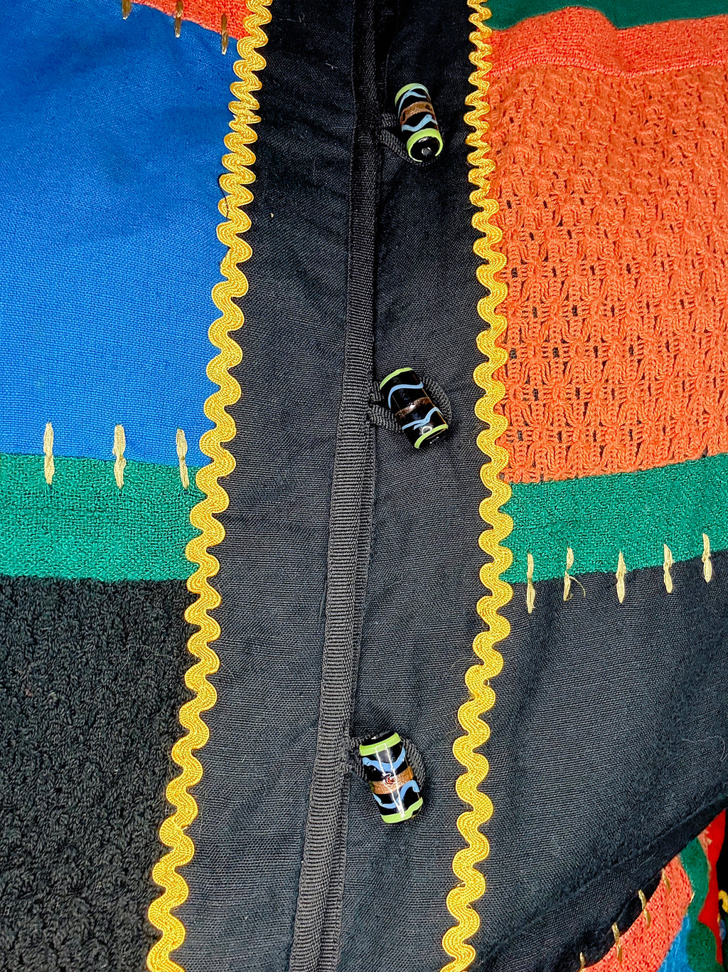90s Colourblock Patch Stitch Jacket