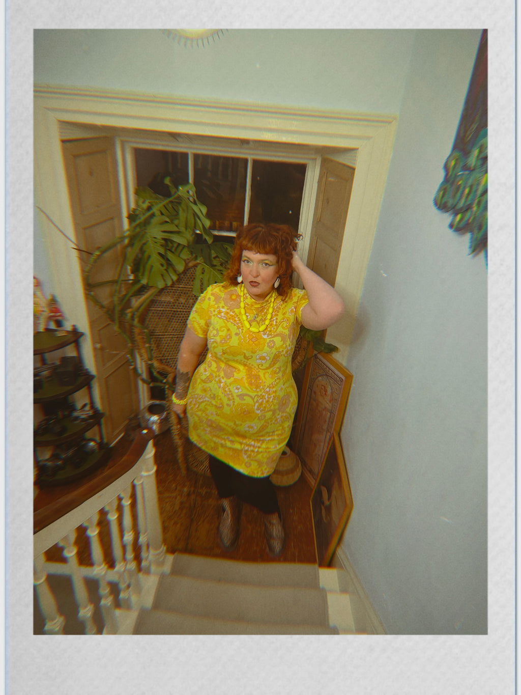 Vintage Mellow Yellow Paisley Shift Dress