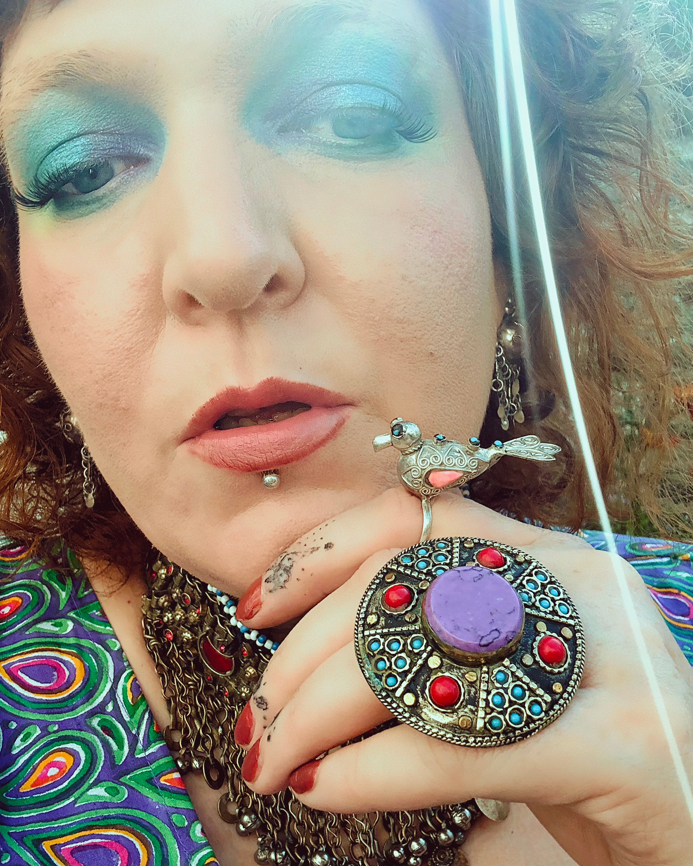 Vintage Kuchi Tribal Bird Statement Ring