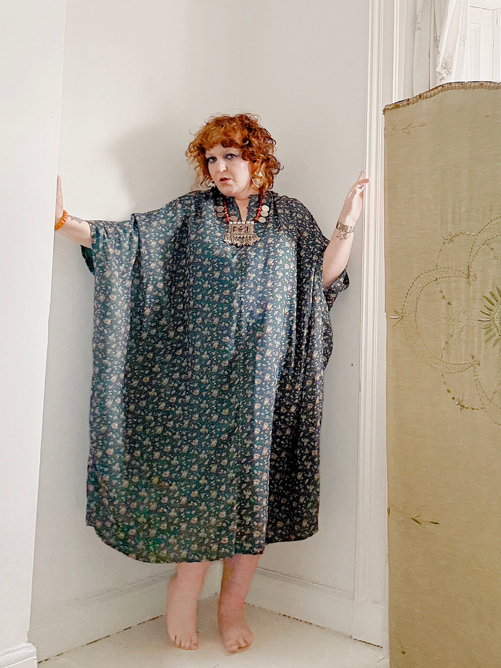 Vintage Handmade Ditsy Floral Kaftan