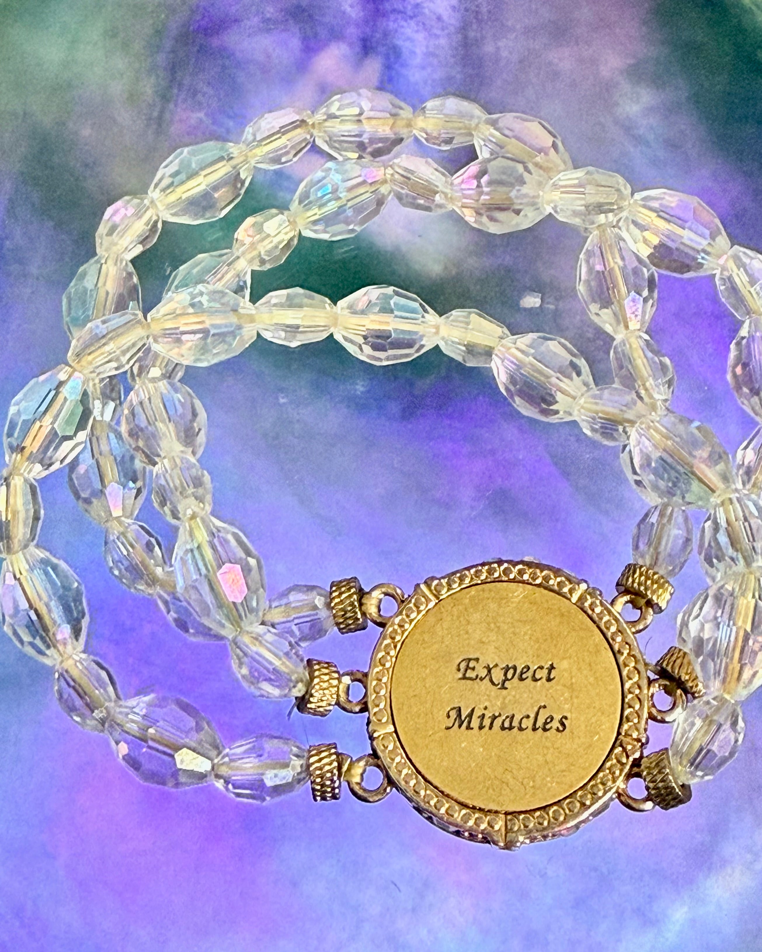 Vintage Kirks Folly Seaview Moon Crystal Beaded Bracelet