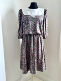 80s Ditsy Floral Lace Bib Dress