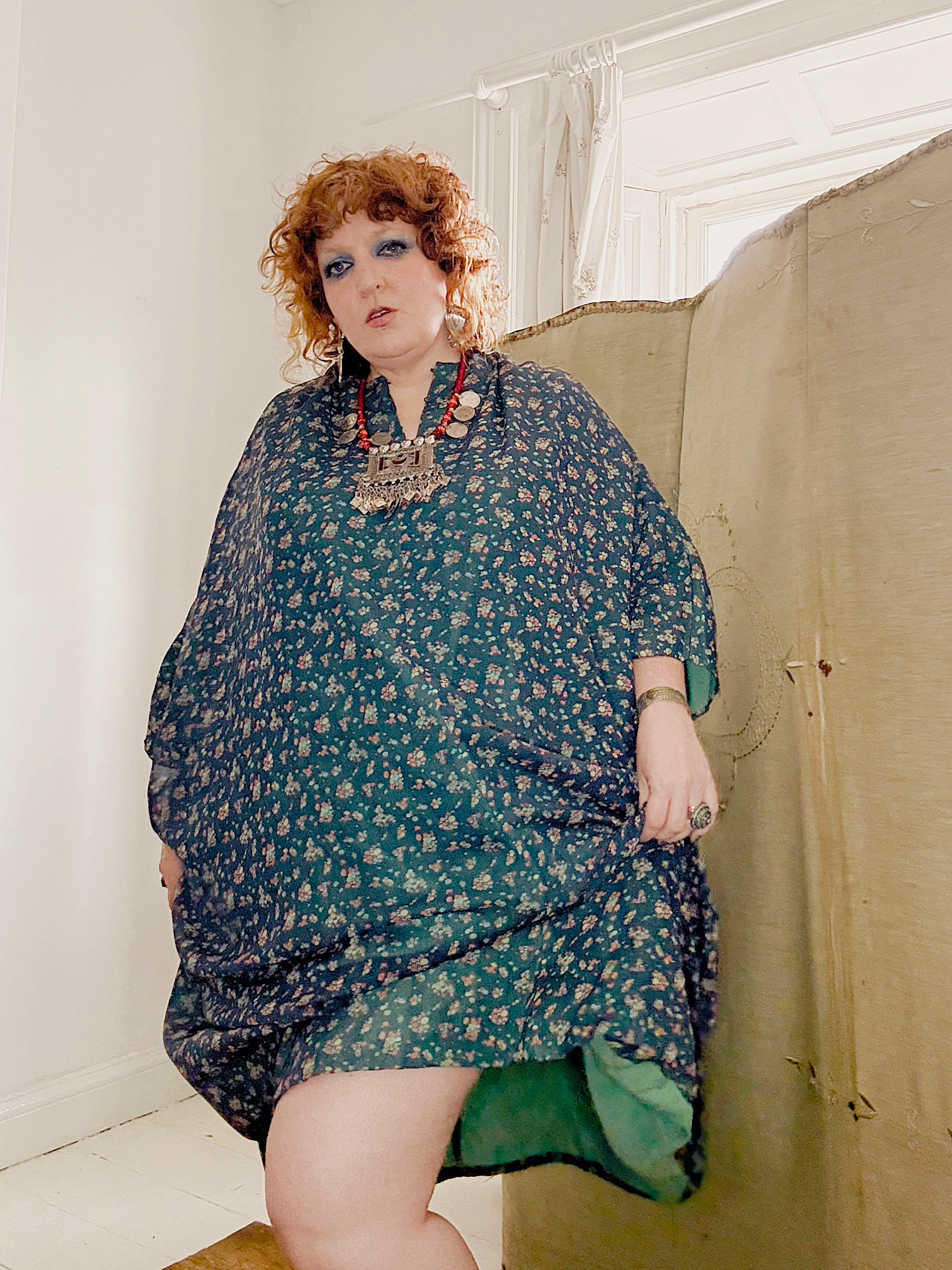 Vintage Handmade Ditsy Floral Kaftan