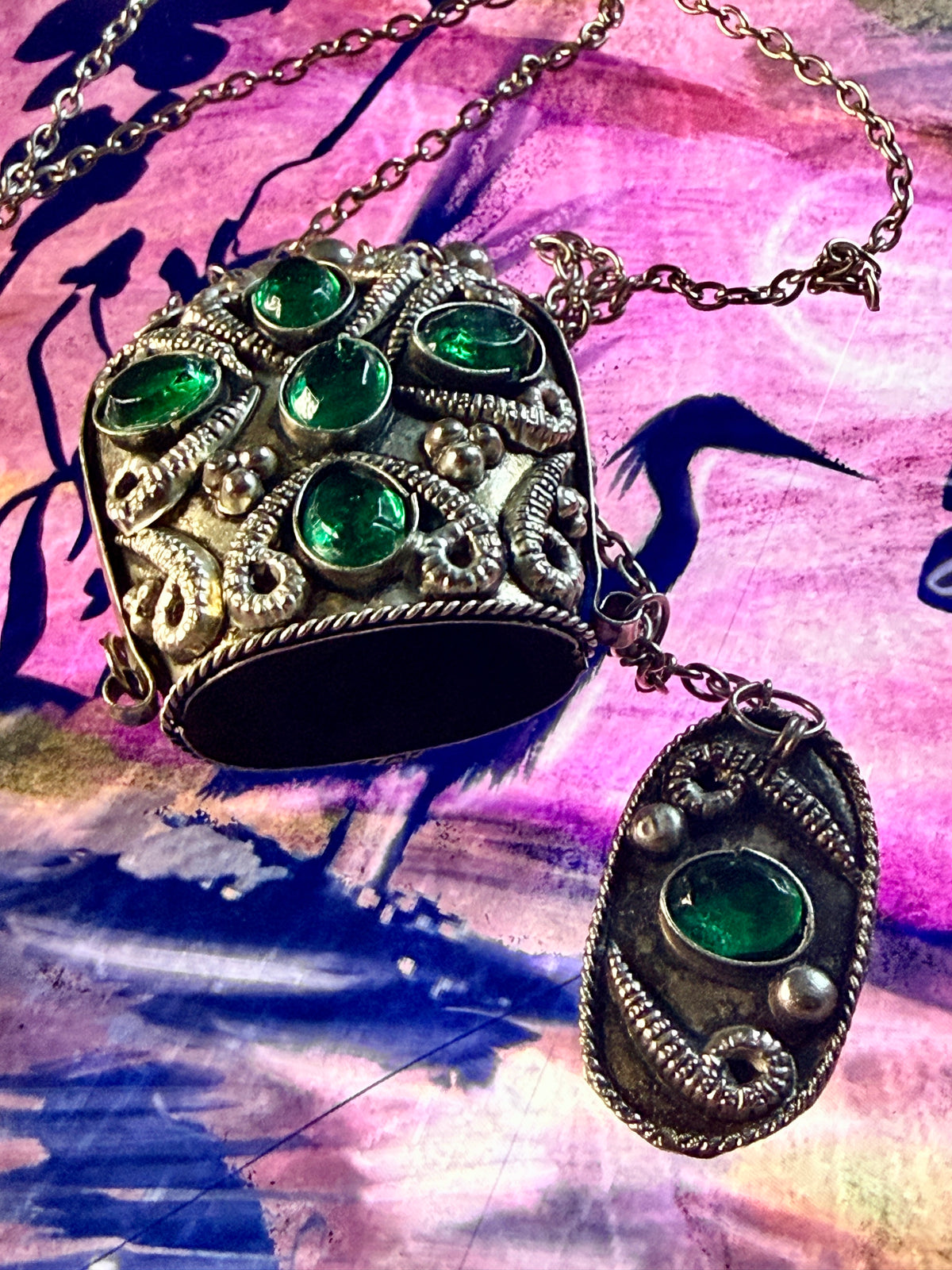 Sajai style Metal Coin Purse Necklace