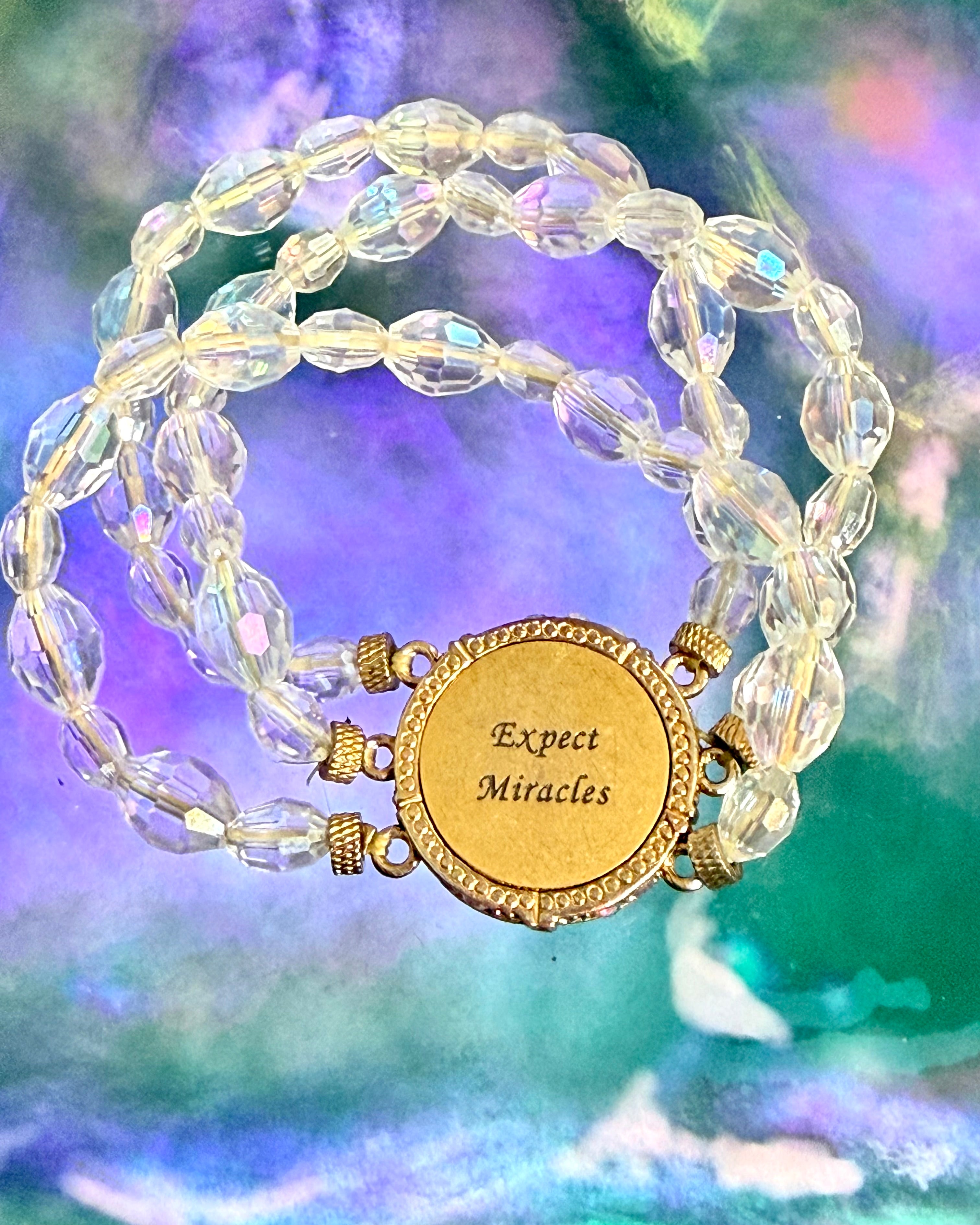 Vintage Kirks Folly Seaview Moon Crystal Beaded Bracelet
