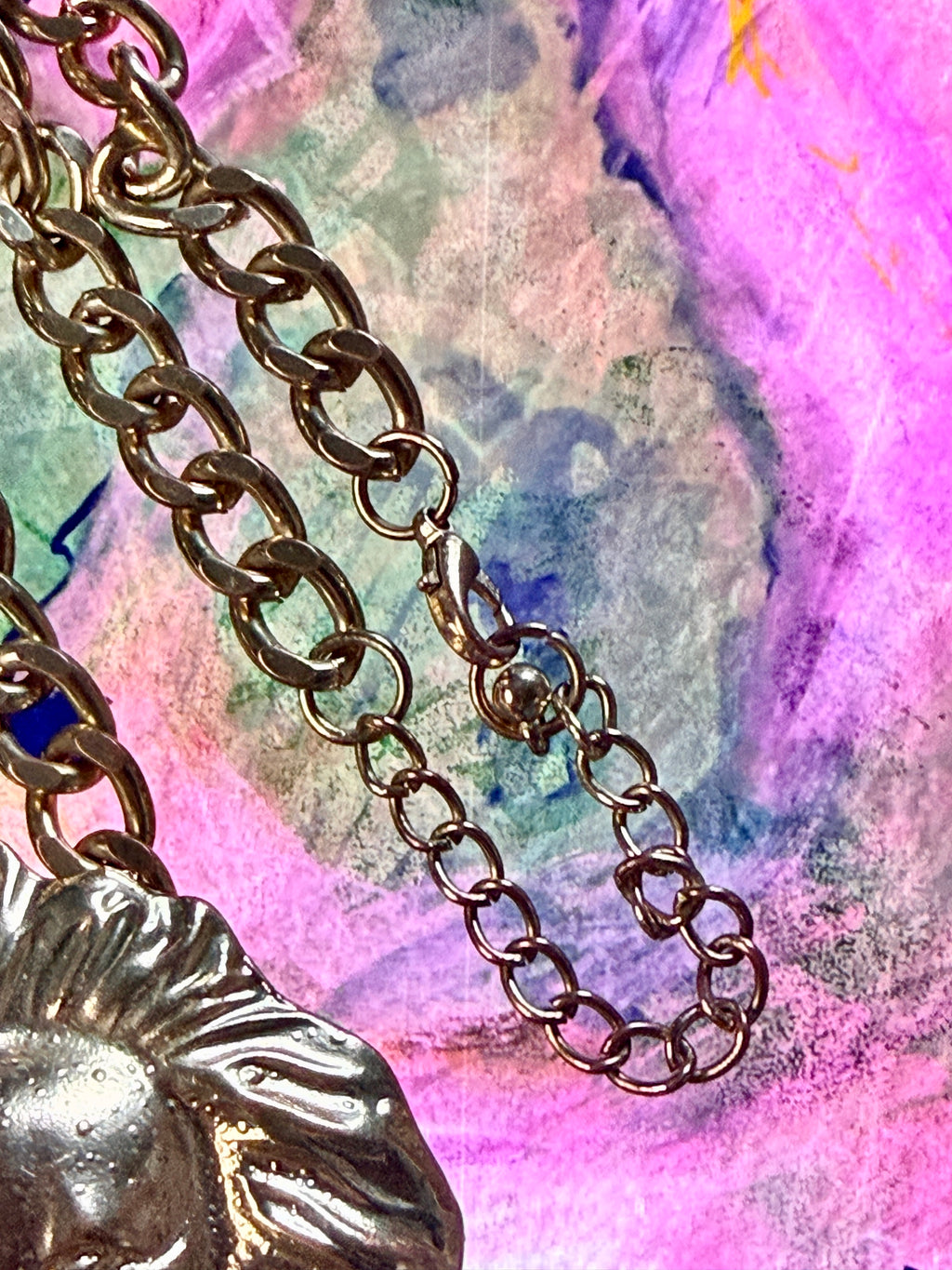 Vintage 1980s/90s Chunky Lion Head Statement Necklace
