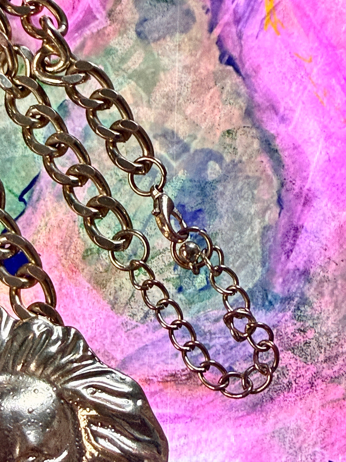 Vintage 1980s/90s Chunky Lion Head Statement Necklace