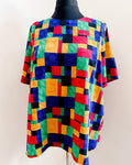 80s vintage colour block top