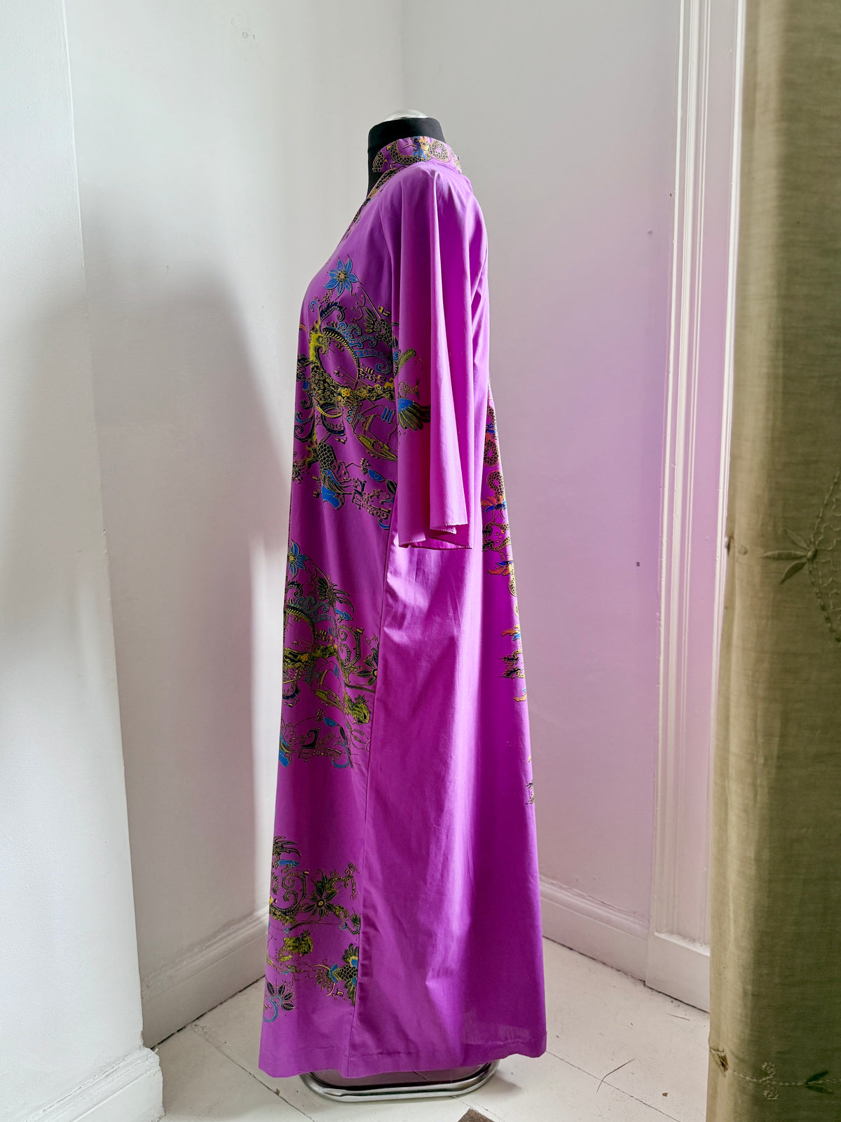 70’s Batik Purple Printed Kaftan