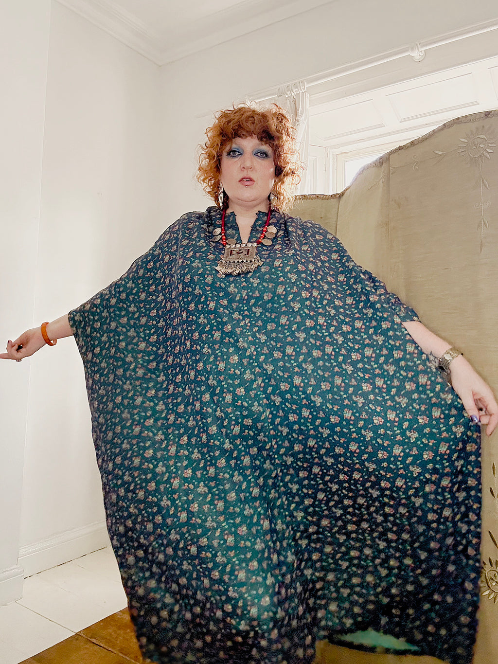 Vintage Handmade Ditsy Floral Kaftan