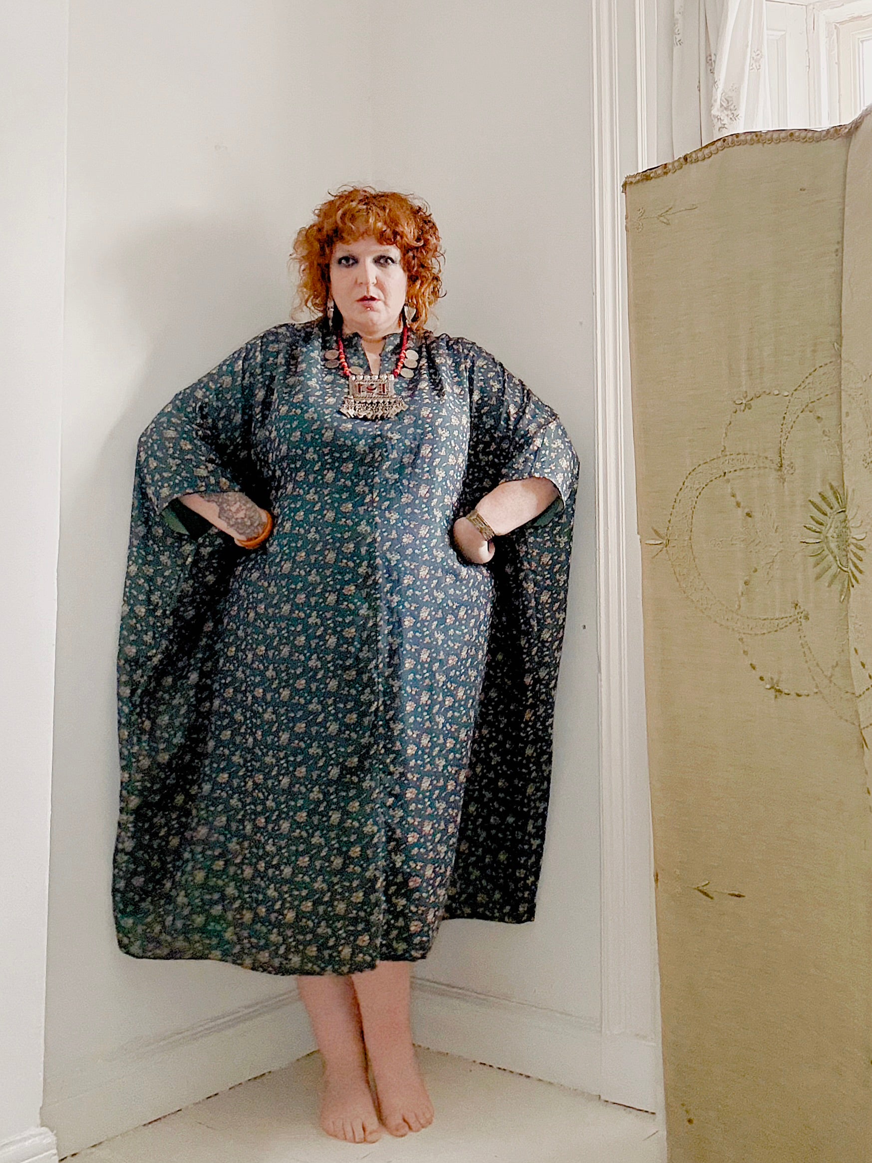 Vintage Handmade Ditsy Floral Kaftan