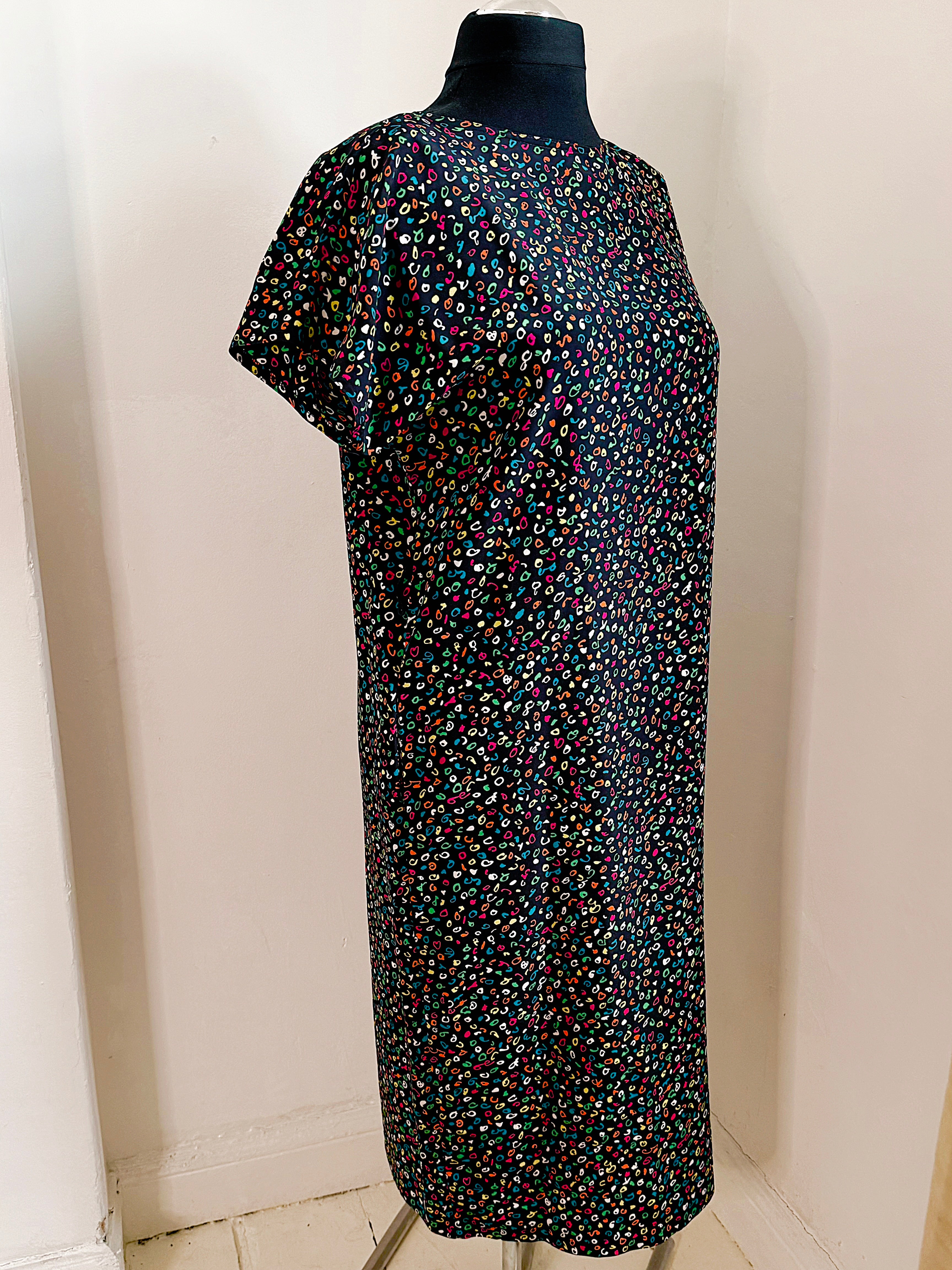 80s St Michael’s Colourful Confetti Shift Dress