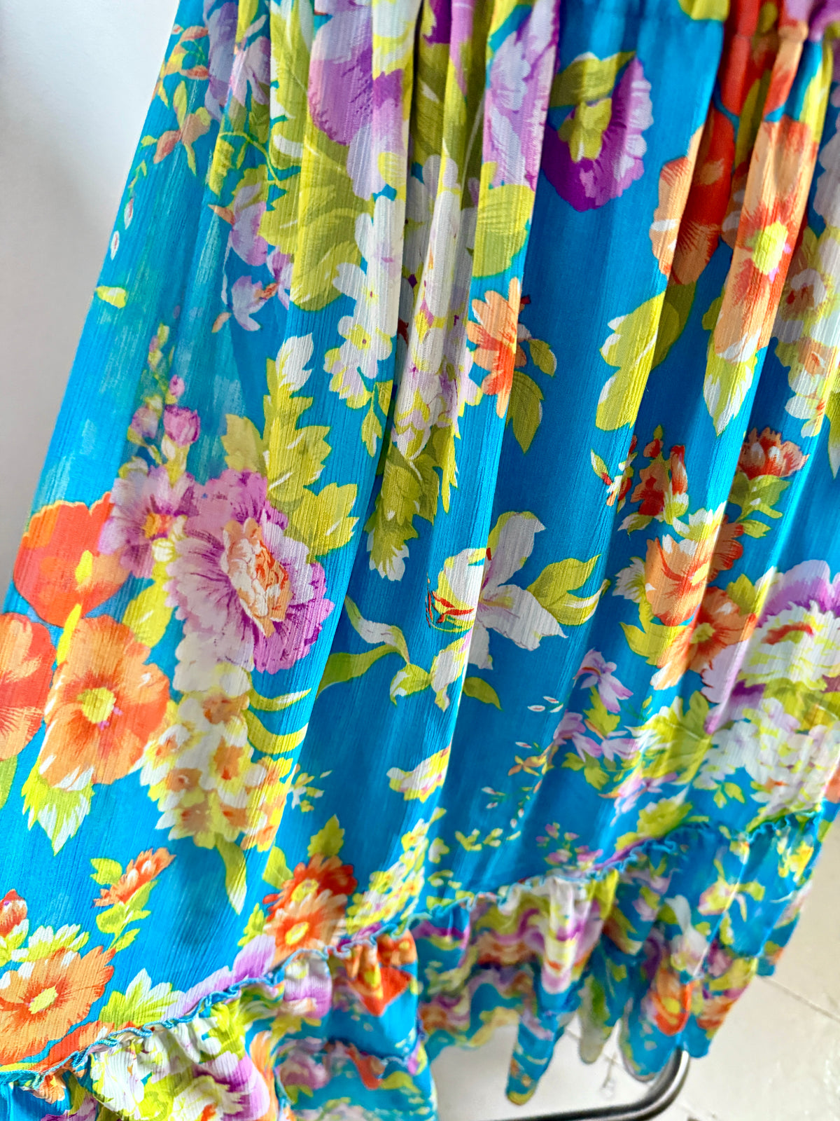 Vintage Floral Tiered Maxi Skirt