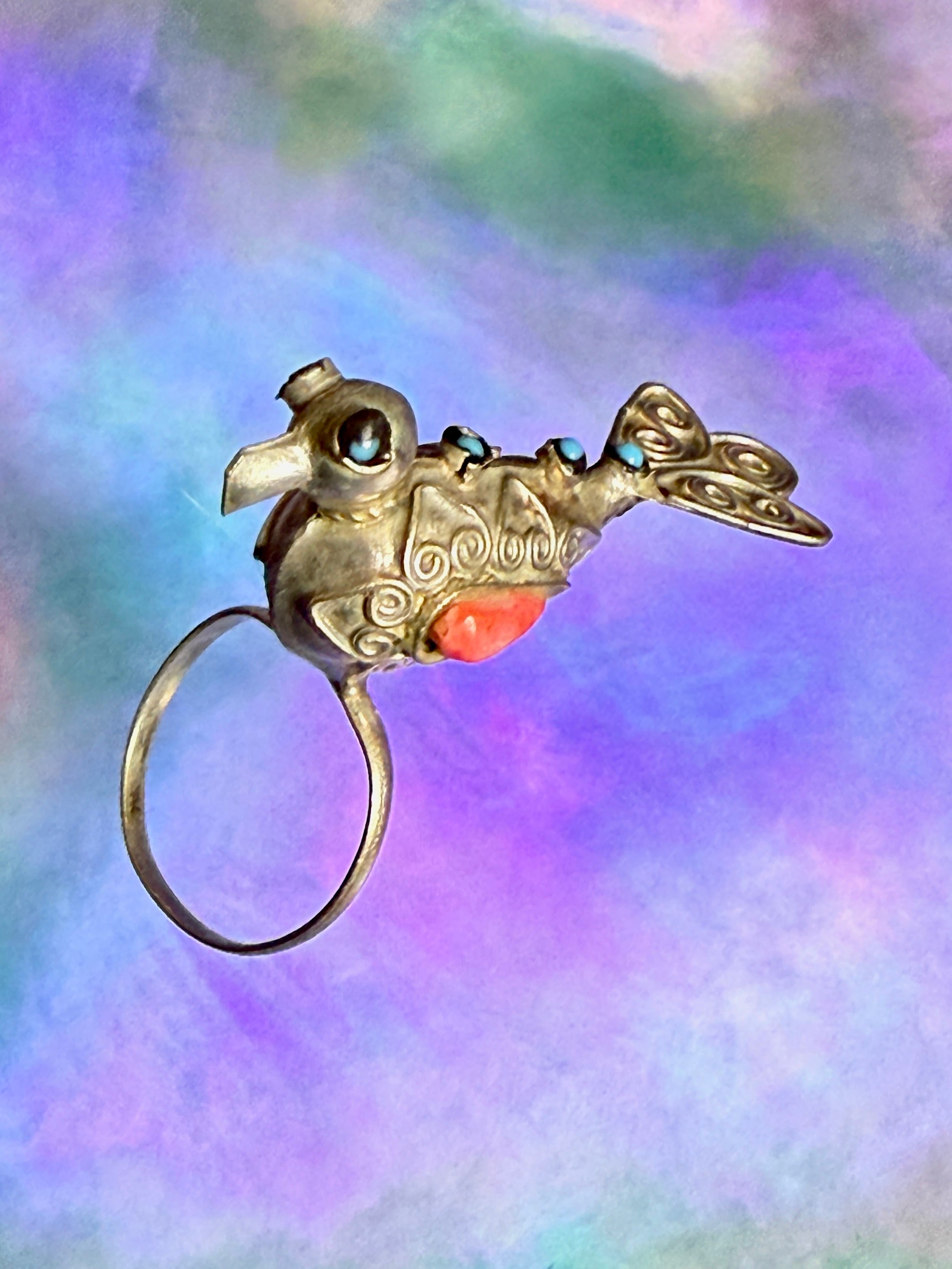 Vintage Kuchi Tribal Bird Statement Ring