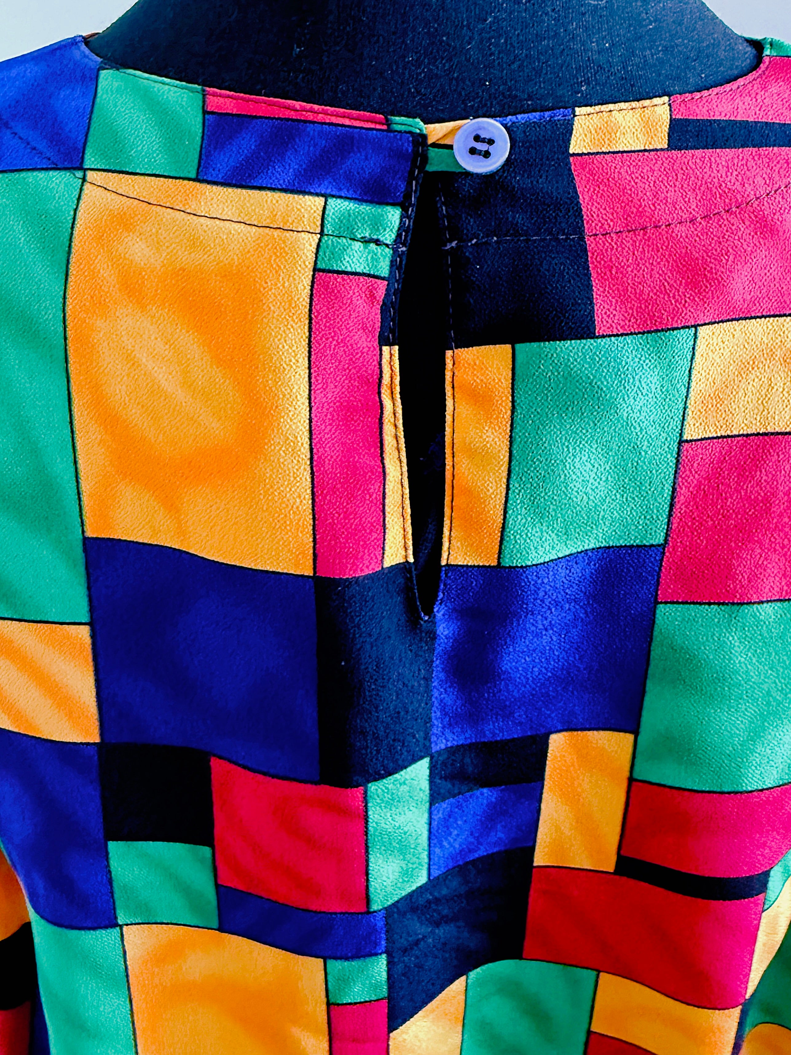80s vintage colour block top