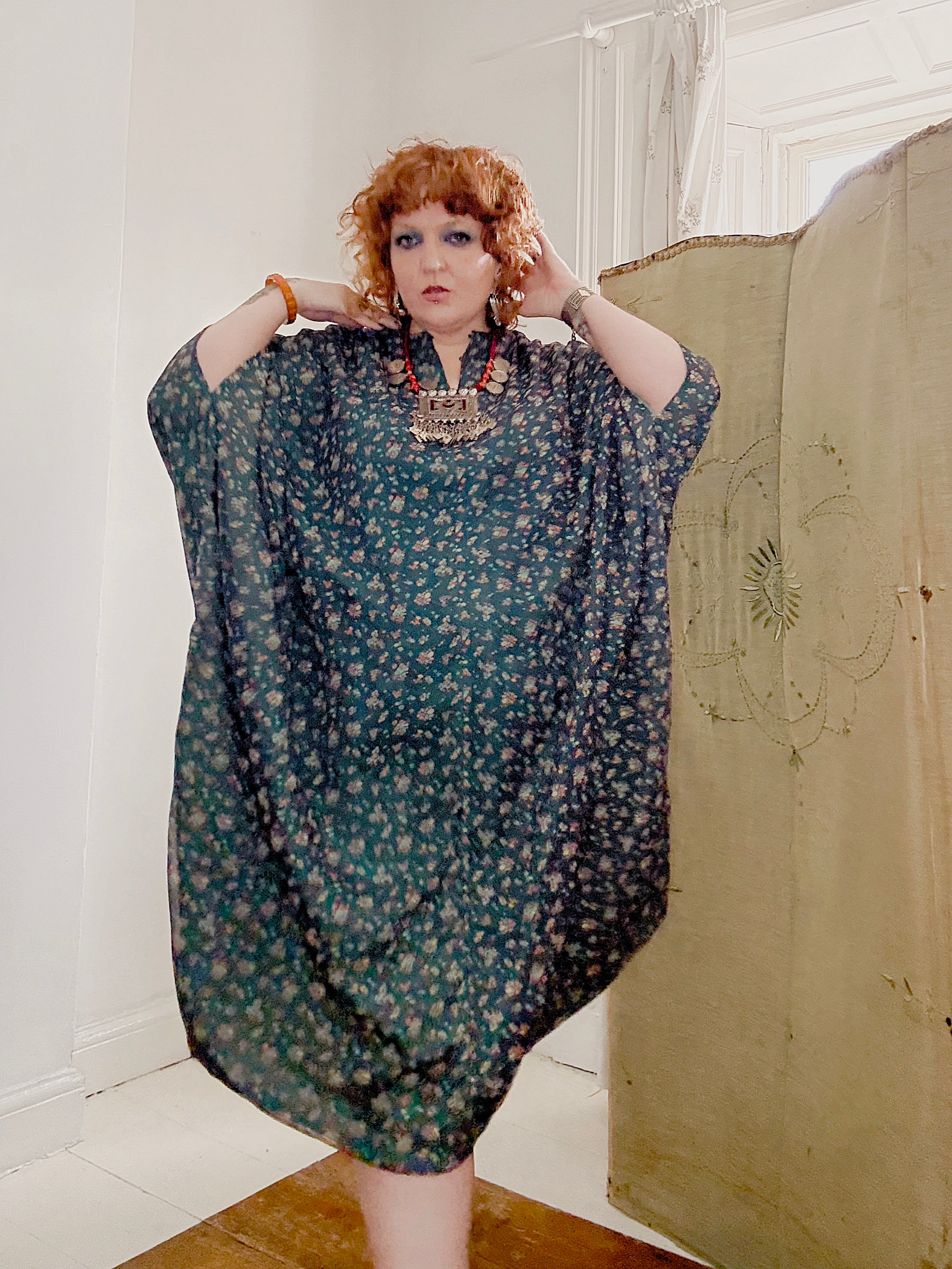 Vintage Handmade Ditsy Floral Kaftan