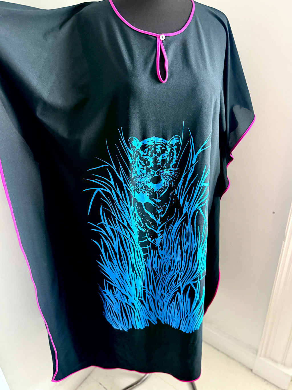 Vintage Semi Sheer Kaftan with Tiger Print