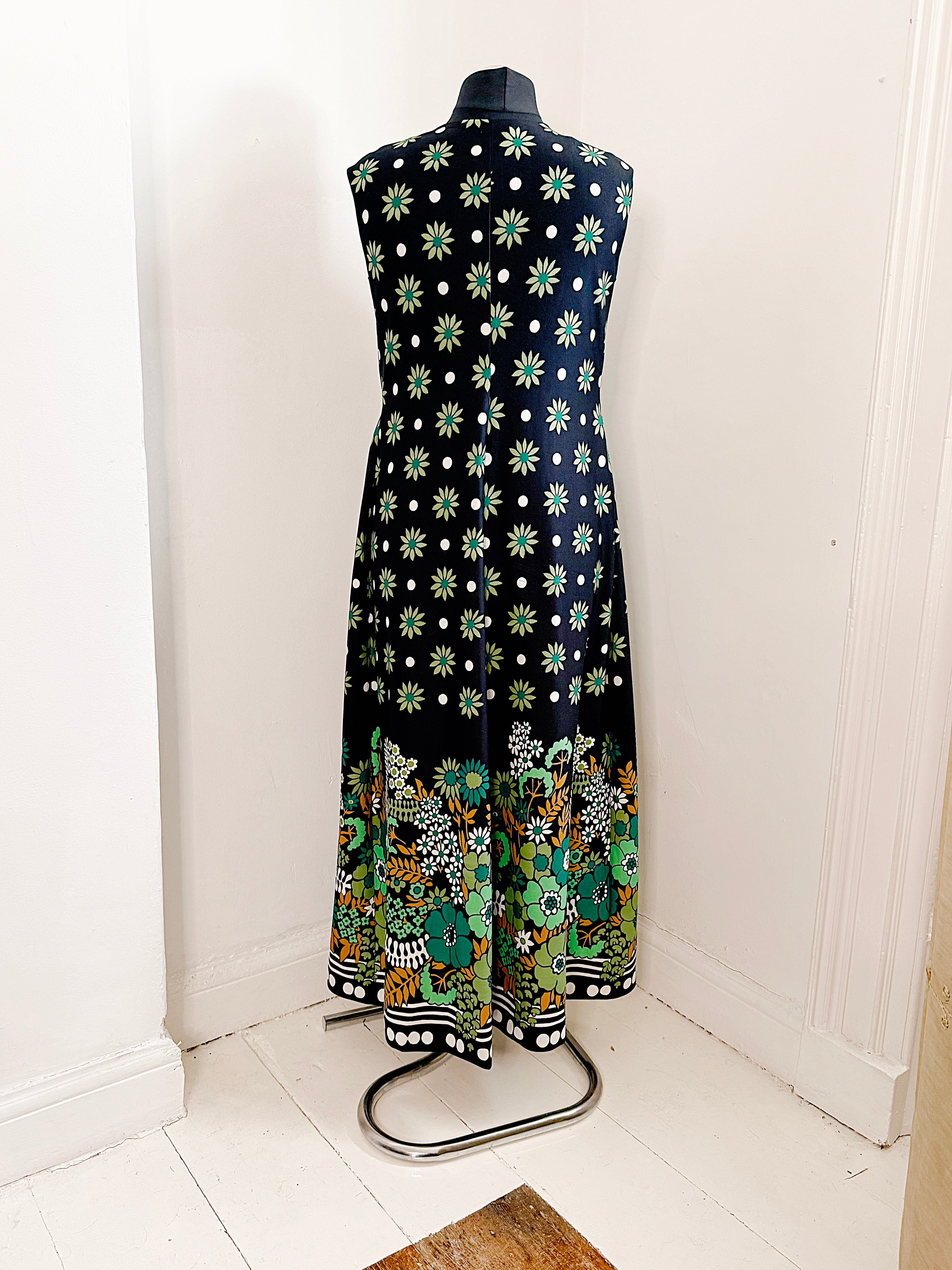 70s Flower Power Vintage Maxi Dress