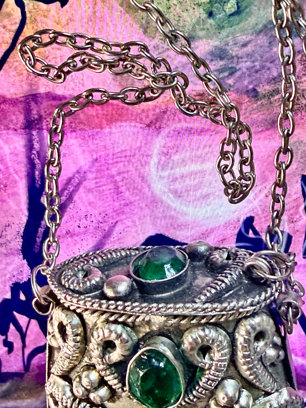 Sajai style Metal Coin Purse Necklace