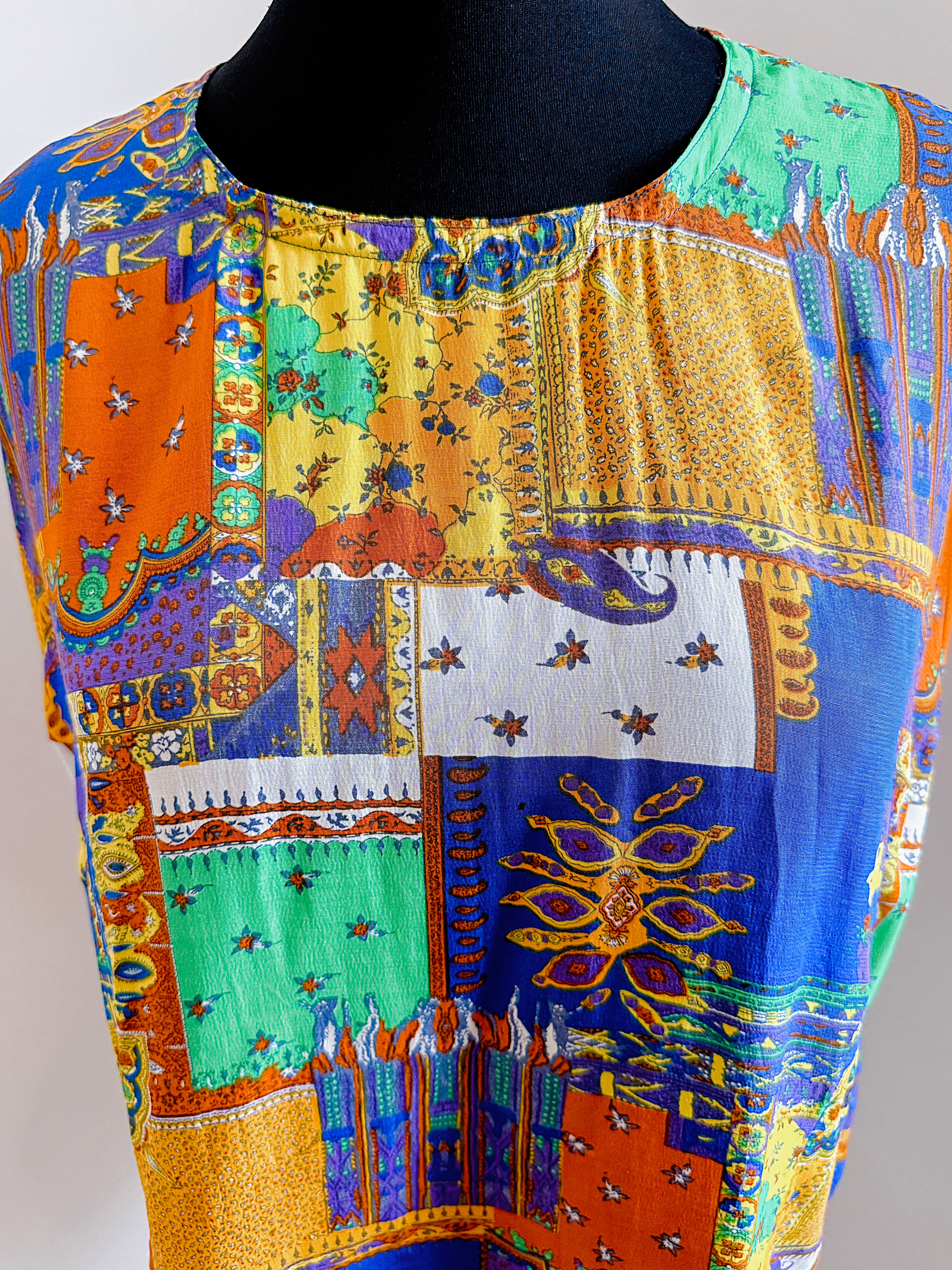 Vintage patchwork ornate print top.
