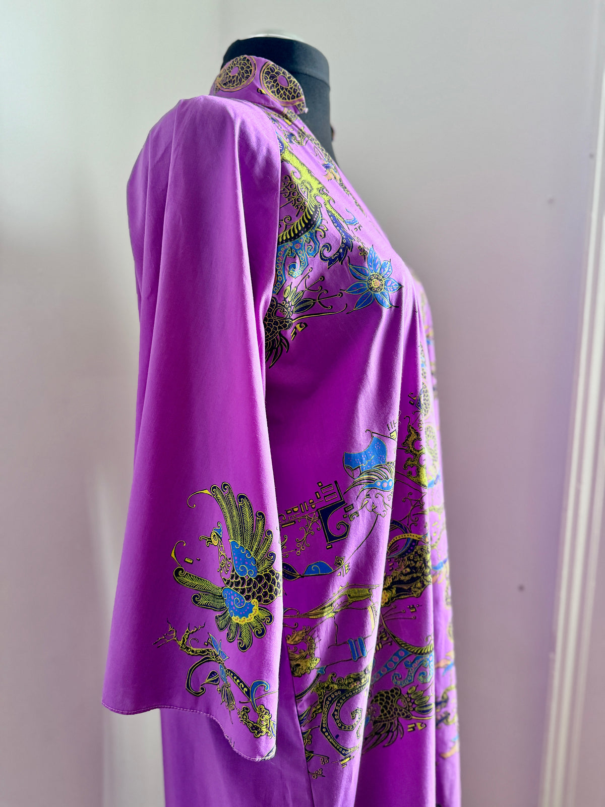 70’s Batik Purple Printed Kaftan