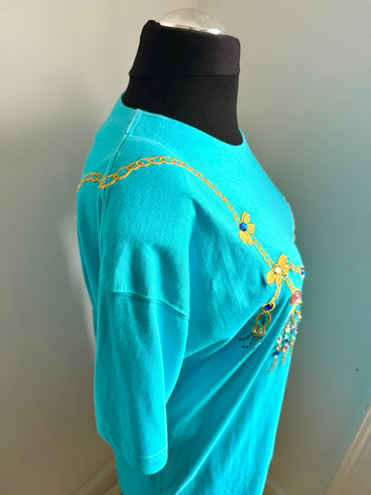80s Embellished Bling Tshirt with Tags