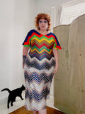 Vintage Colourful Chevron Dress