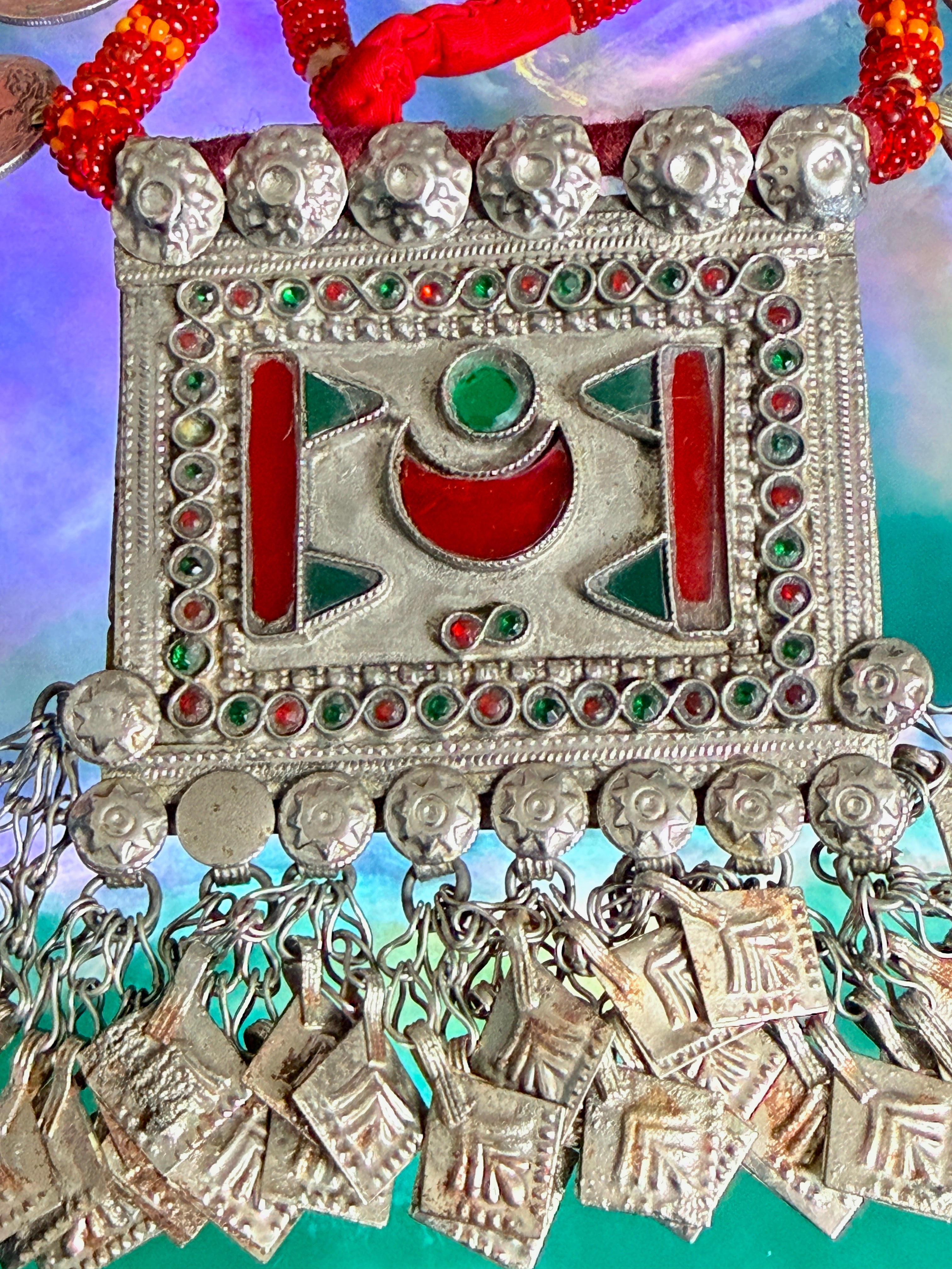 Vintage Afghan Kuchi Tribal Amulet necklace