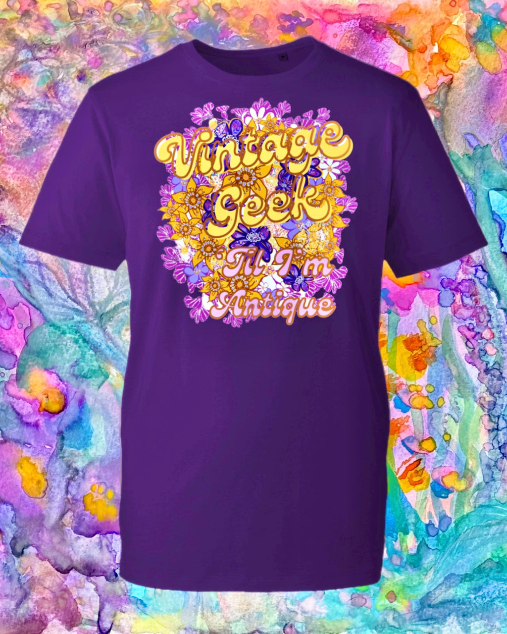 “Vintage Geek ‘Til I’m Antique” Organic Cotton T-Shirt